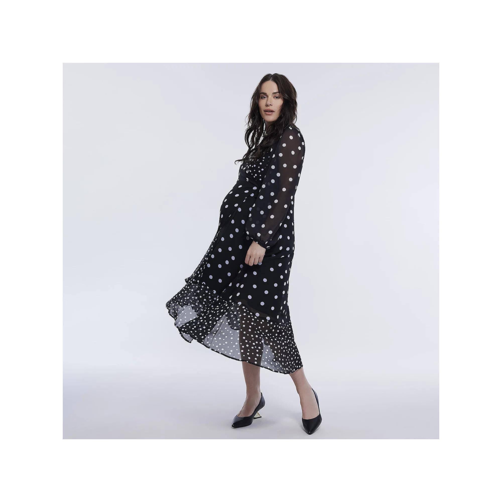 Maternity Motherhood® Woven Wrap Midi Dress, Women's, Size: XS-MAT, Lotus Product Image