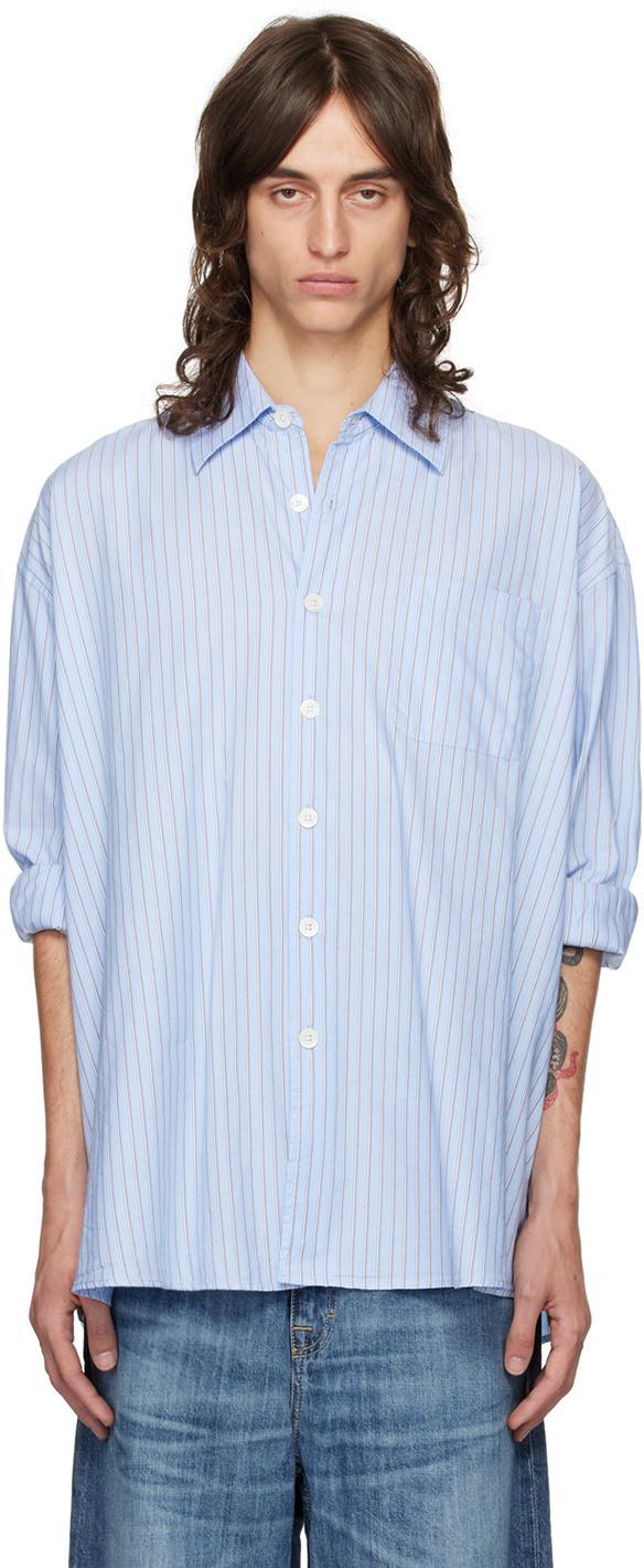 OUR LEGACY Above Striped Shirt In Blue Product Image