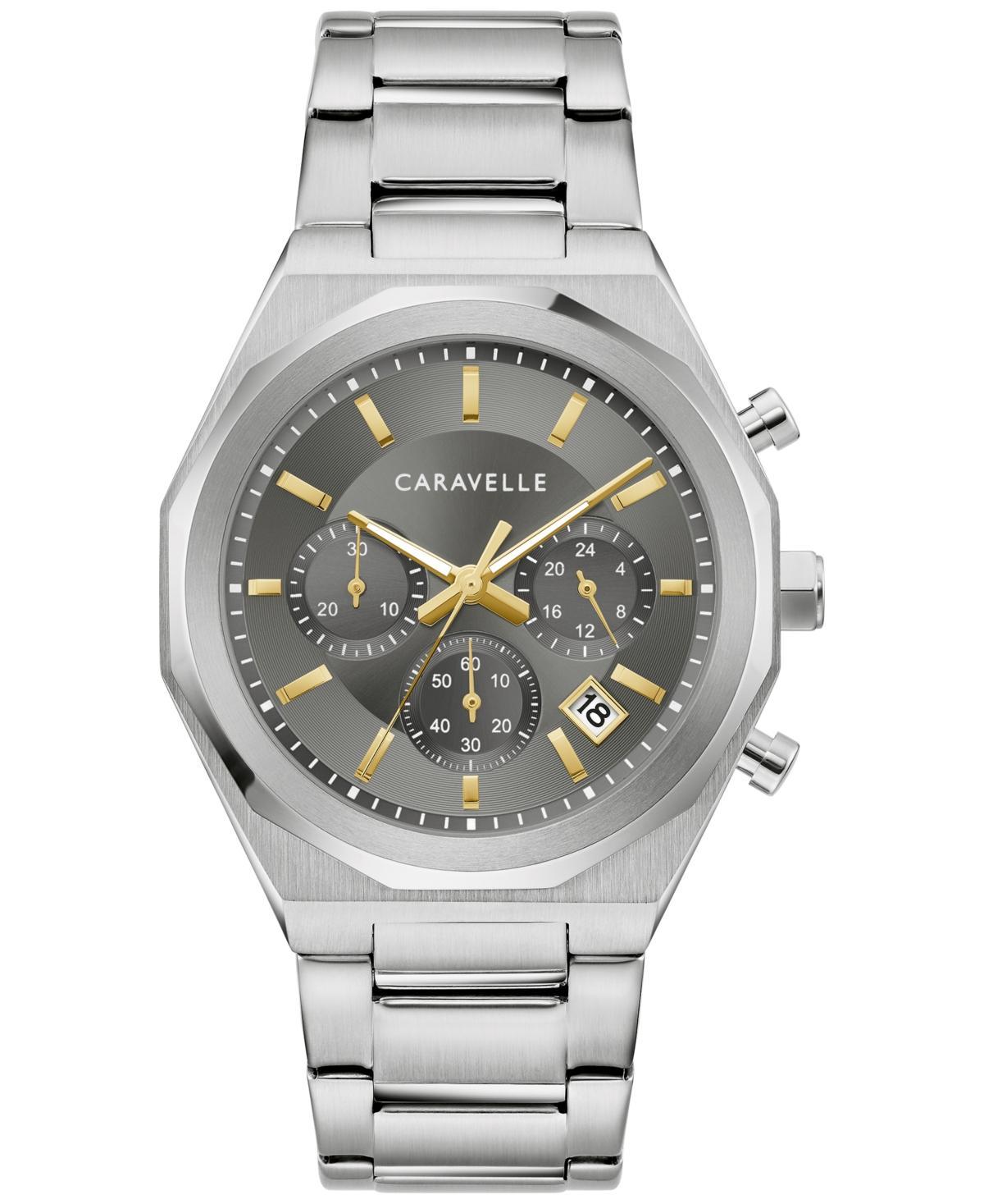 Caravelle by Bulova Men's Stainless Steel Grey Dial Chronograph Watch - 43A158, Size: 40 mm, Gray Product Image
