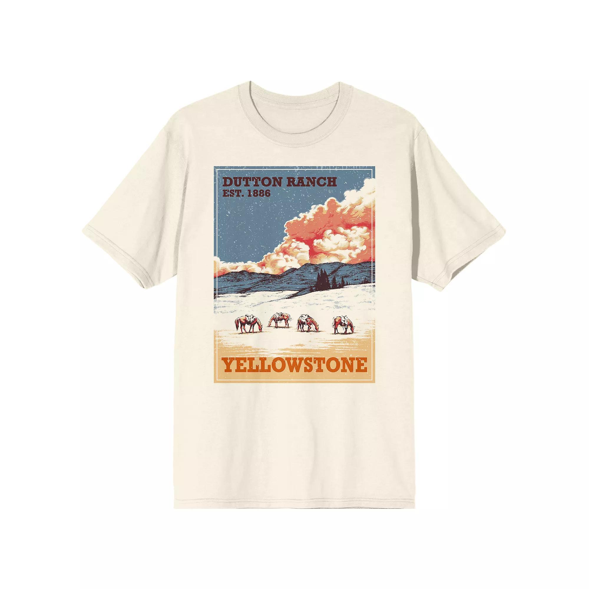 Men's Yellowstone Poster Tee, Size: XL, White Product Image