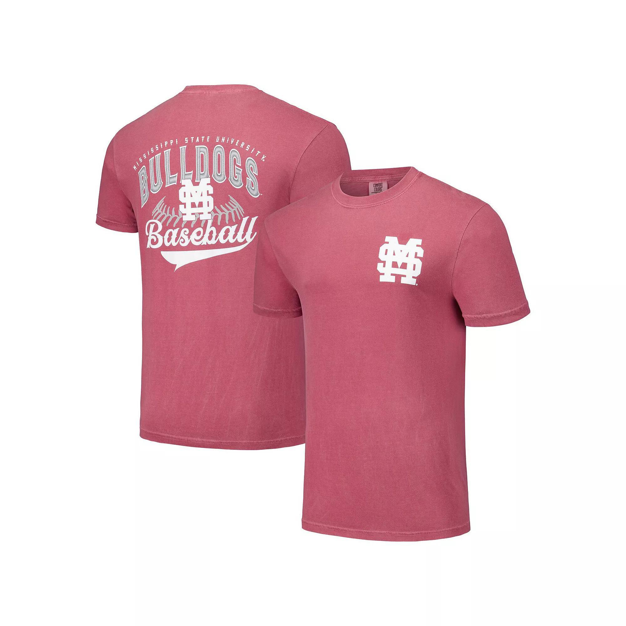 Mens Maroon Mississippi State Bulldogs Baseball Comfort Colors T-Shirt Product Image