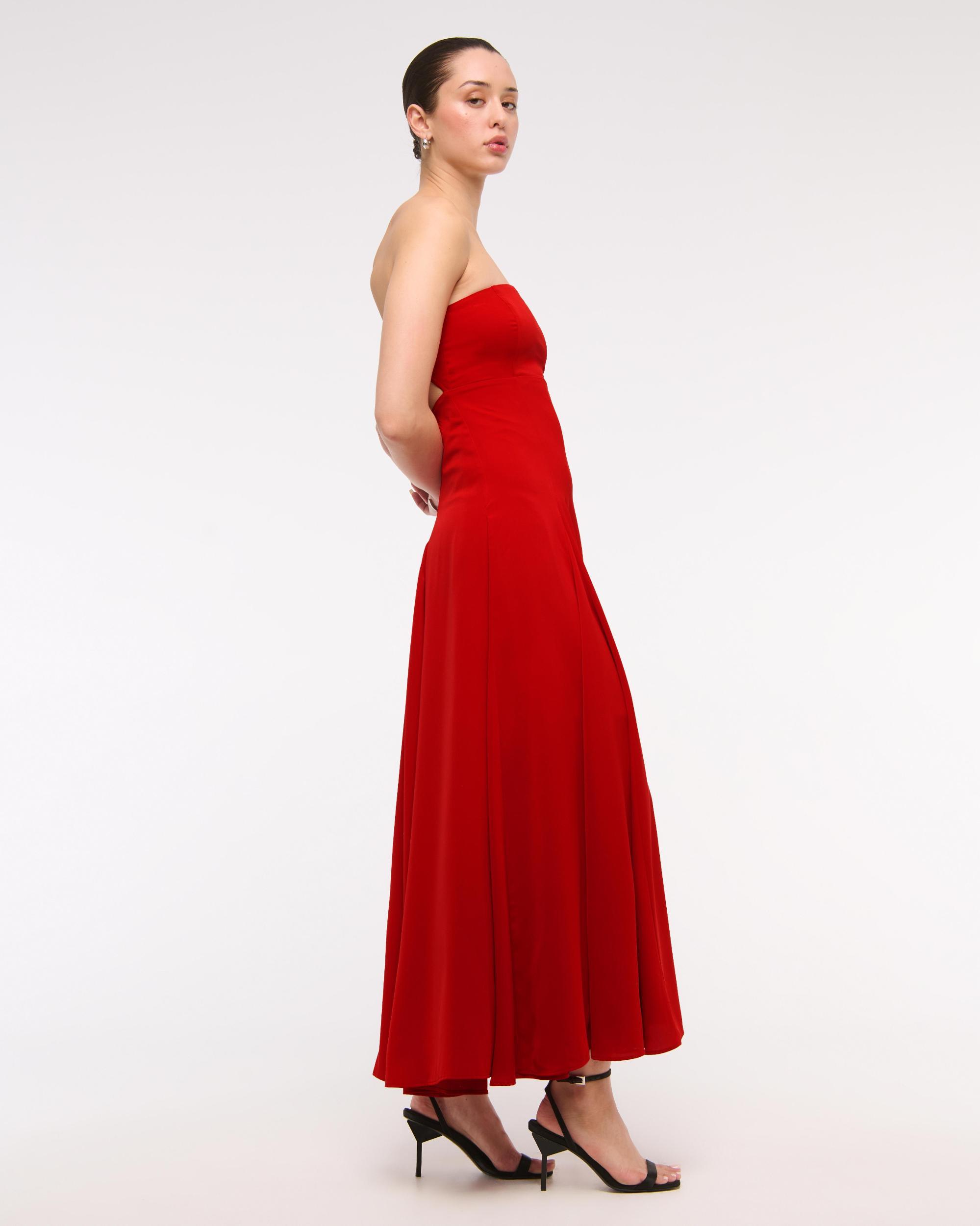 Godet Clasp-Back Midi Dress Product Image