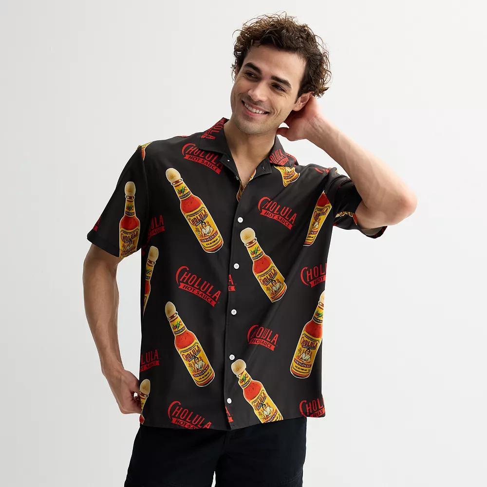 Men's Cholula Short Sleeve Button-Down Shirt, Size: Small, Black Product Image