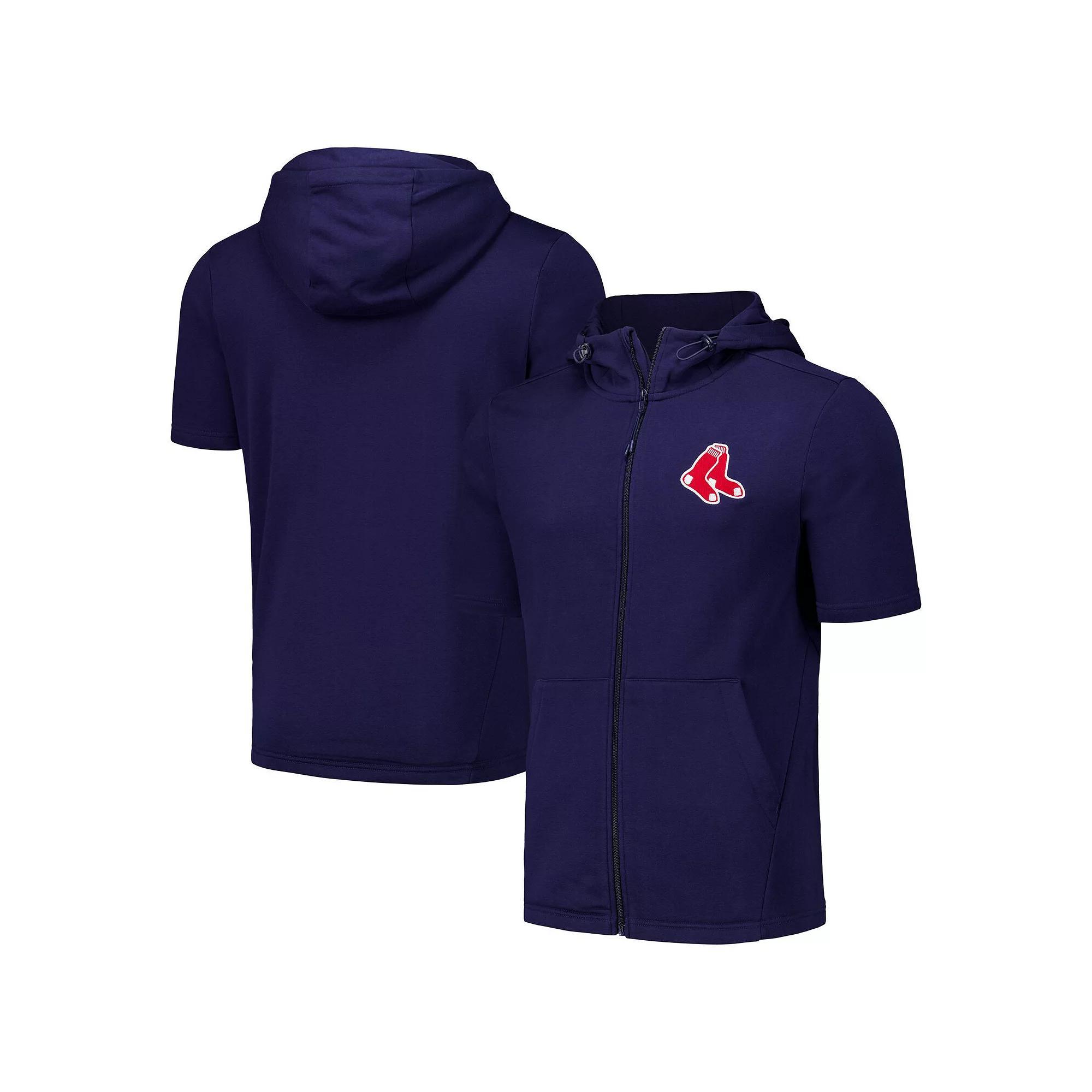 Men's Levelwear Navy Boston Red Sox Recruit Short Sleeve Full-Zip Hoodie, Size: XL, Blue Product Image