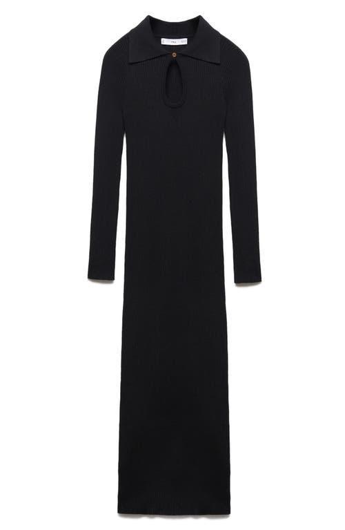 Mango Womens Opening Detail Ribbed Knit Dress Product Image