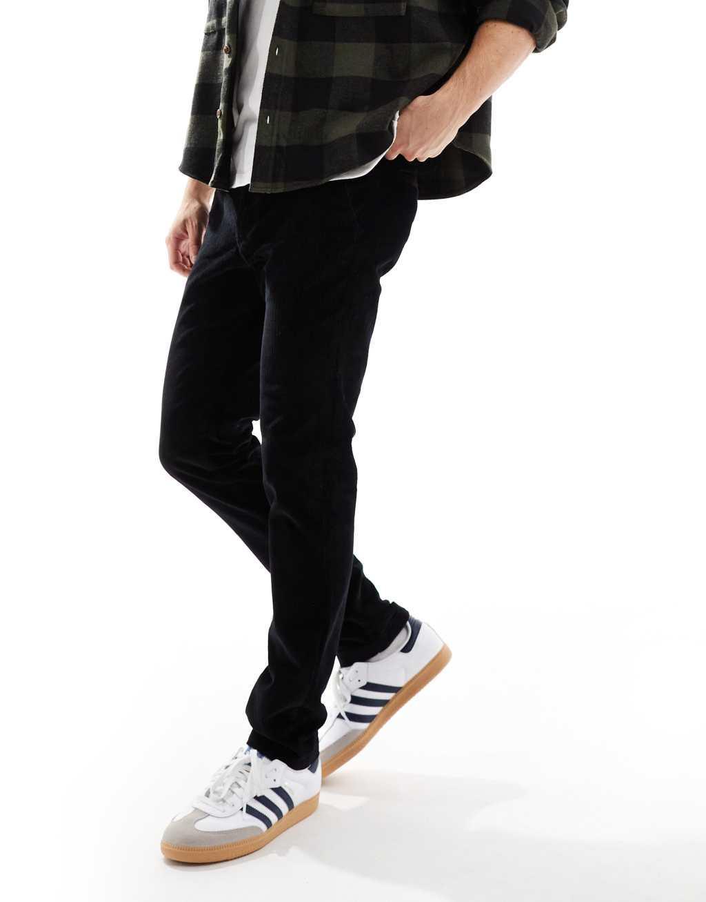 Jack & Jones slim cord pants in black  Product Image