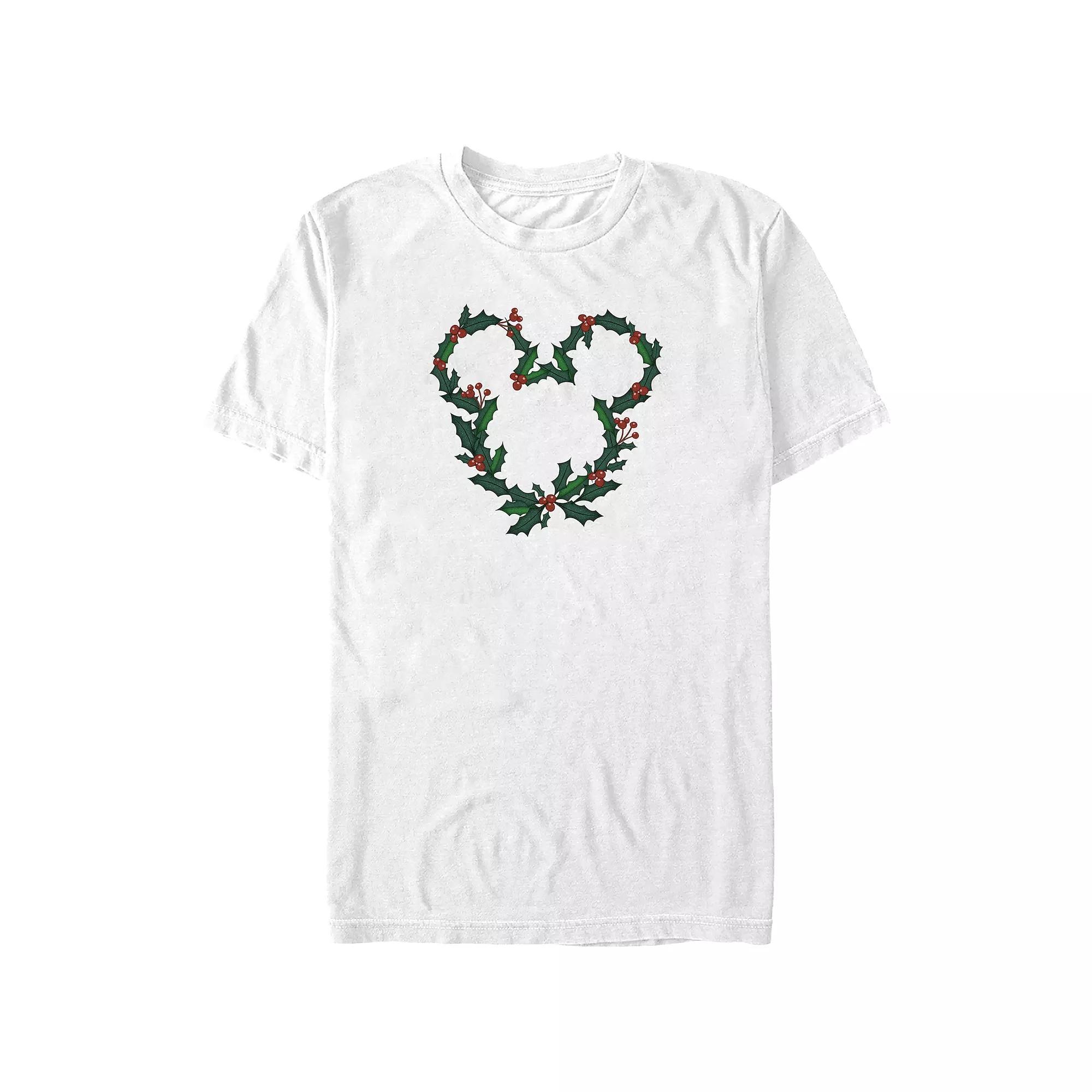 Disney's Mickey Mouse Christmas Wreath Design Big & Tall Graphic Tee, Men's, Size: 4XL, White Product Image