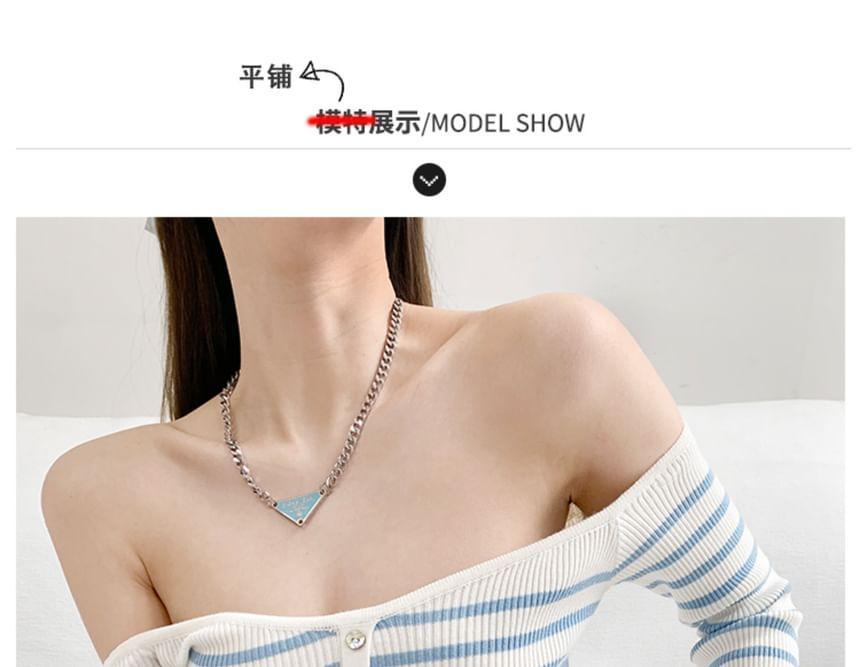 Striped Off-Shoulder Knit Crop Top Product Image