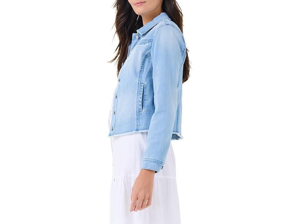 NIC+ZOE Fringe Detail Denim Jacket (Breeze) Women's Jacket Product Image