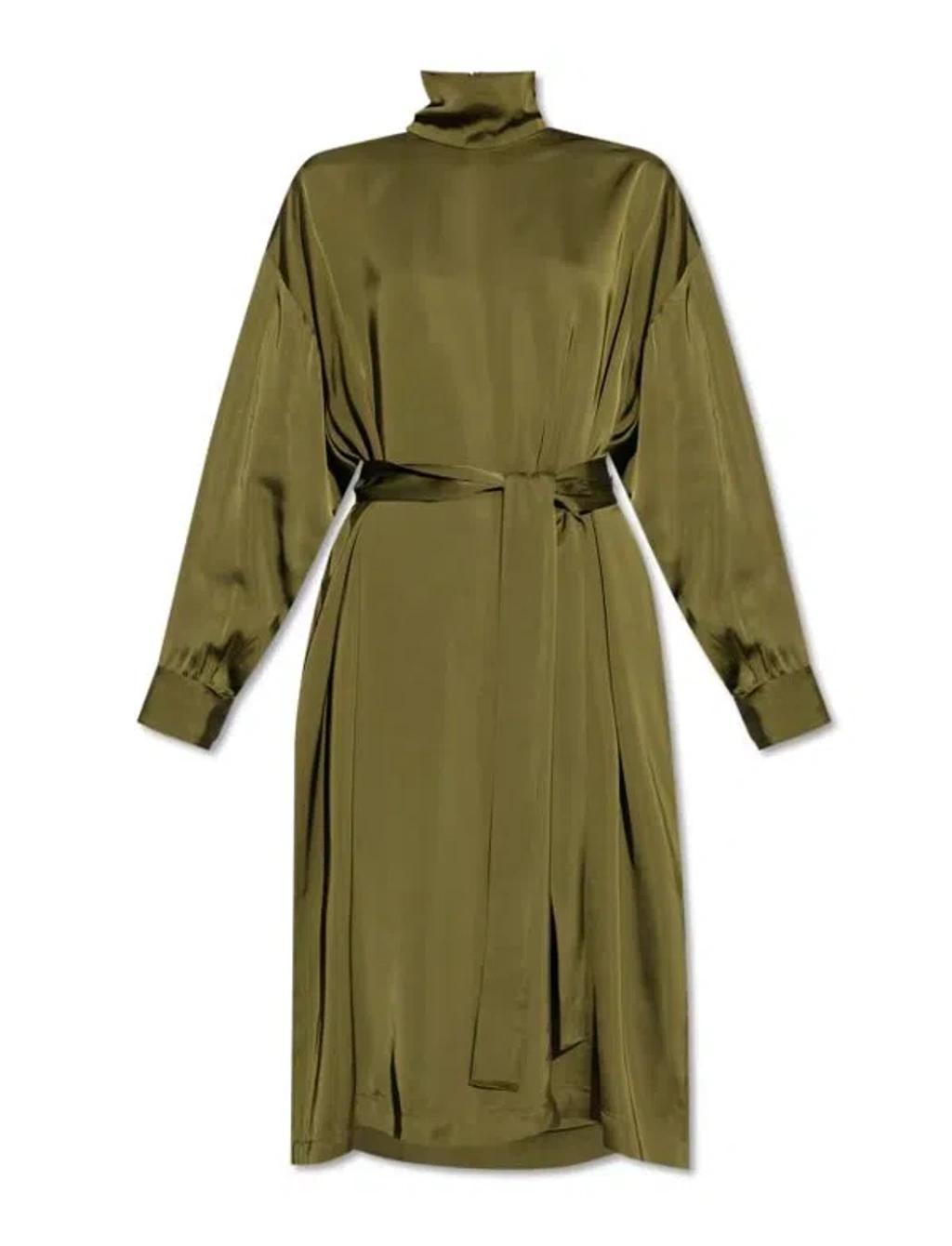FABIANA FILIPPI Stand-up Collar Dress In Green Product Image