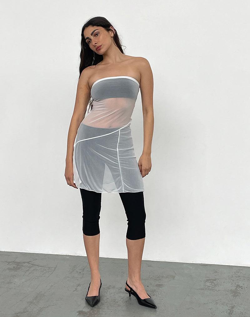 Gretchen Bandeau Mini Dress in Sheer Cream Female Product Image
