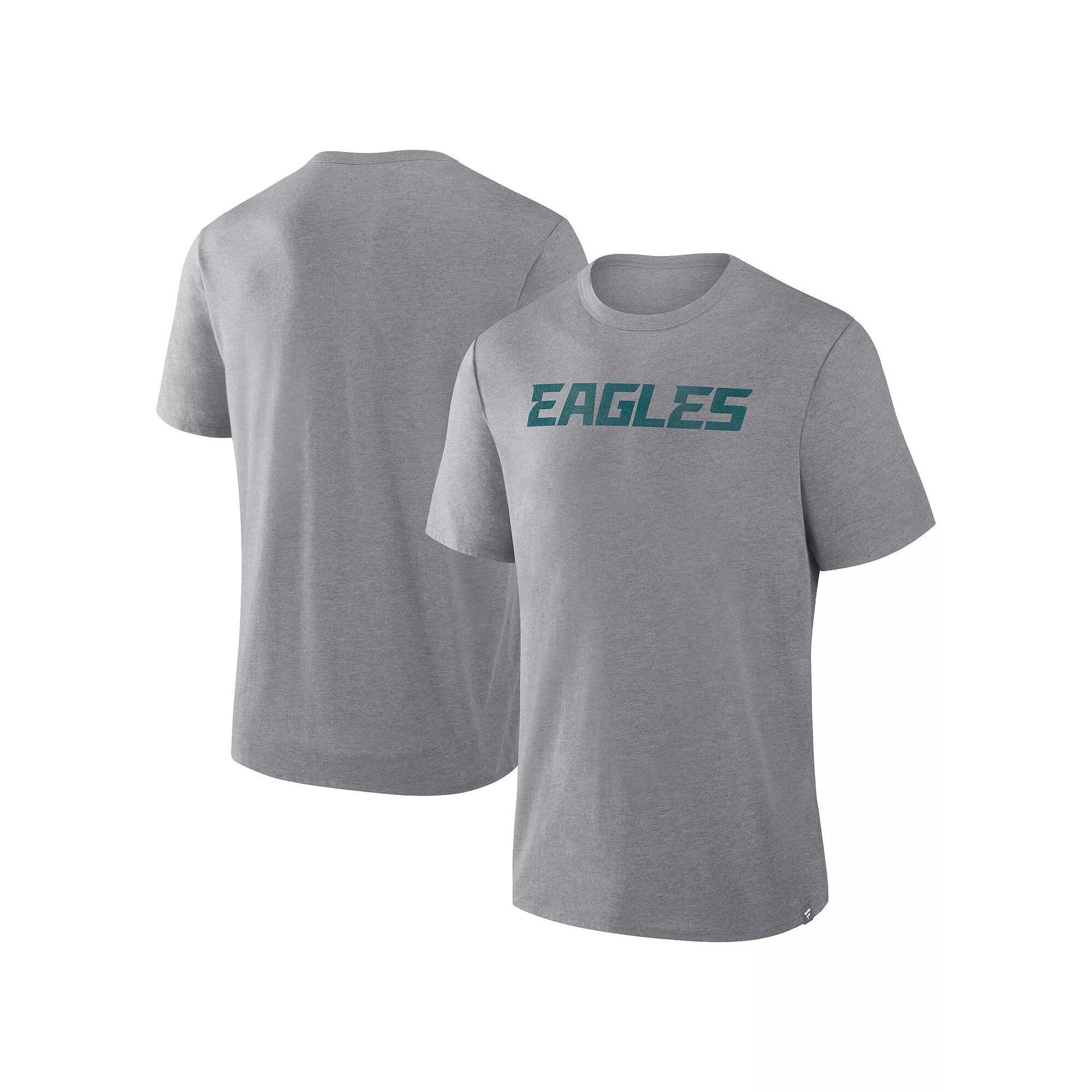 Men's Fanatics  Heather Gray Philadelphia Eagles Tri-Blend T-Shirt, Size: 2XL, Grey Product Image