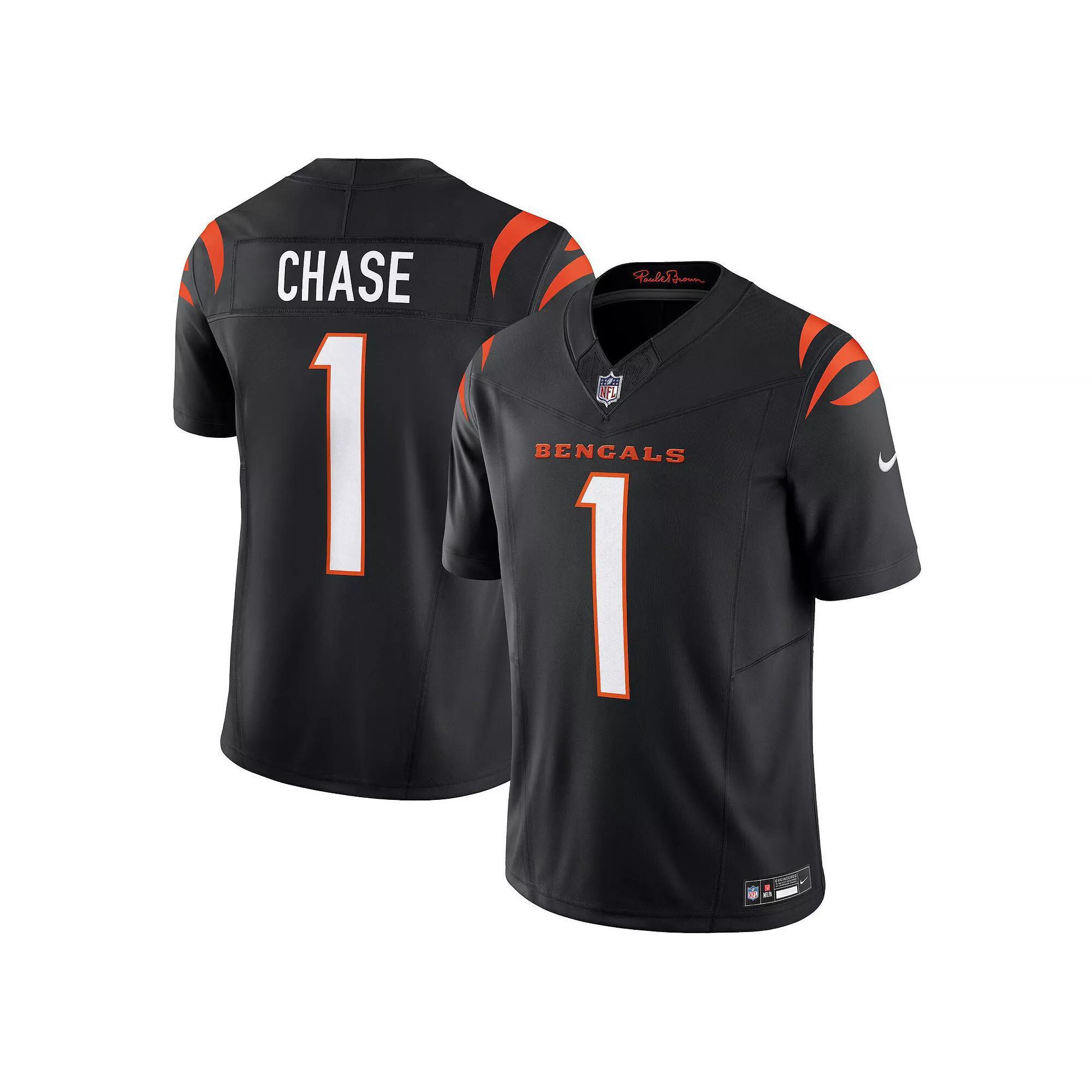 Men's Nike Ja'Marr Chase Black Cincinnati Bengals Vapor F.U.S.E. Limited Jersey, Size: Medium Product Image