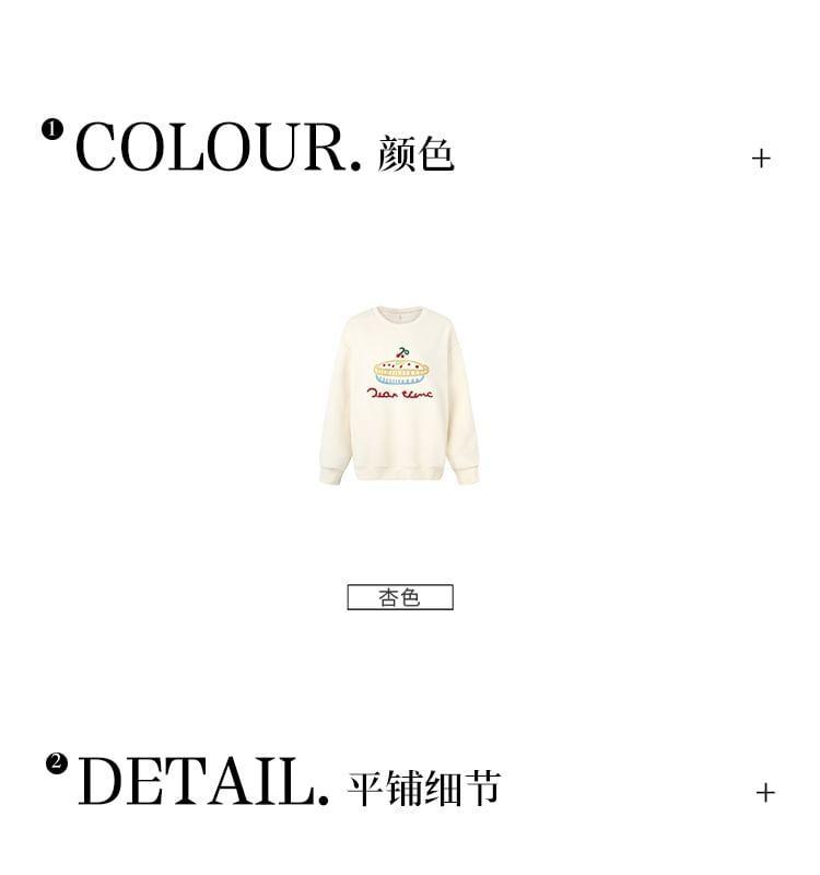 Long-Sleeve Crew Neck Cake Embroidered Sweatshirt Product Image