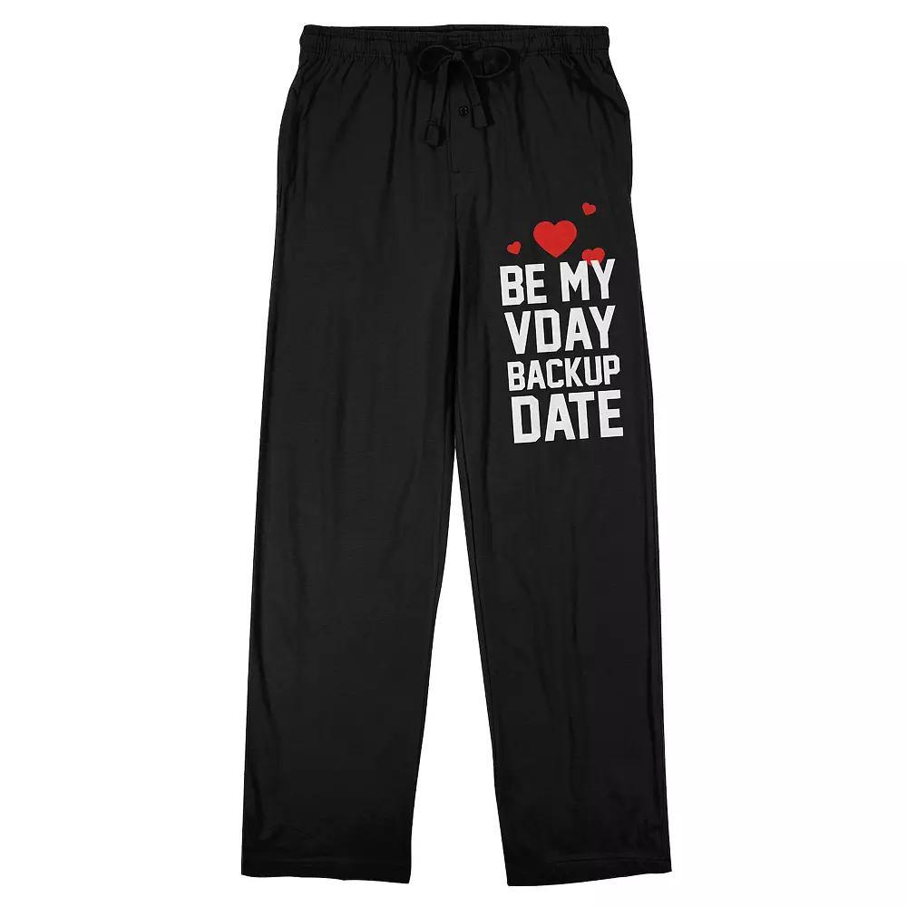 Men's Valentine's Day Be My VDay Backup Date Sleep Pants, Size: Small, Black Product Image