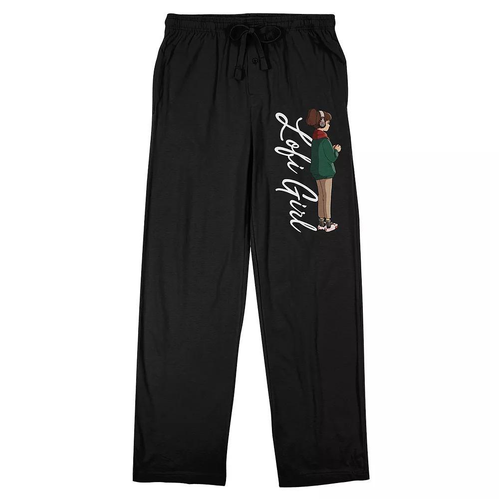 Men's Lofi Girl Pajama Pants, Size: Medium, Black Product Image