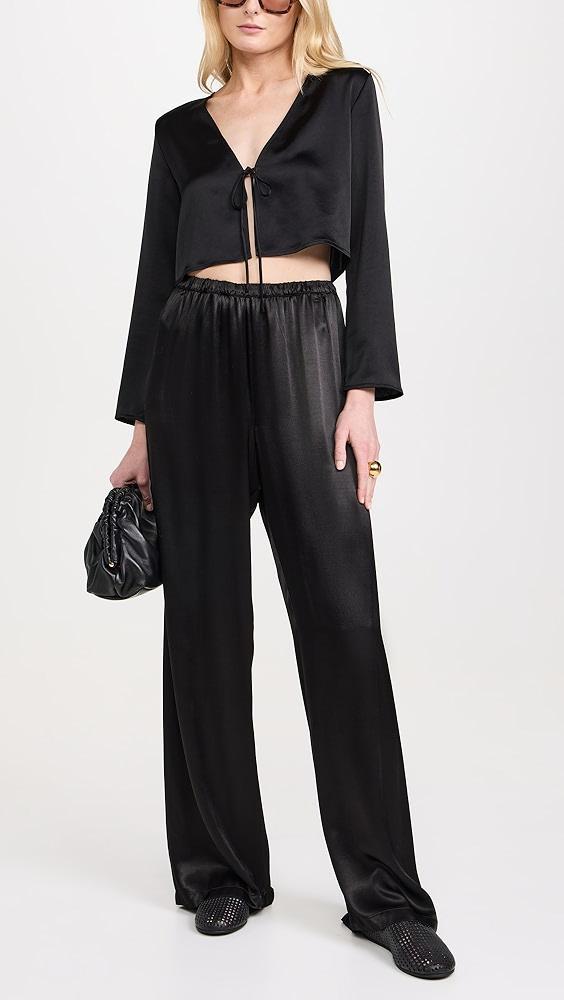 Enza Costa Satin Wide Leg Pants | Shopbop Product Image