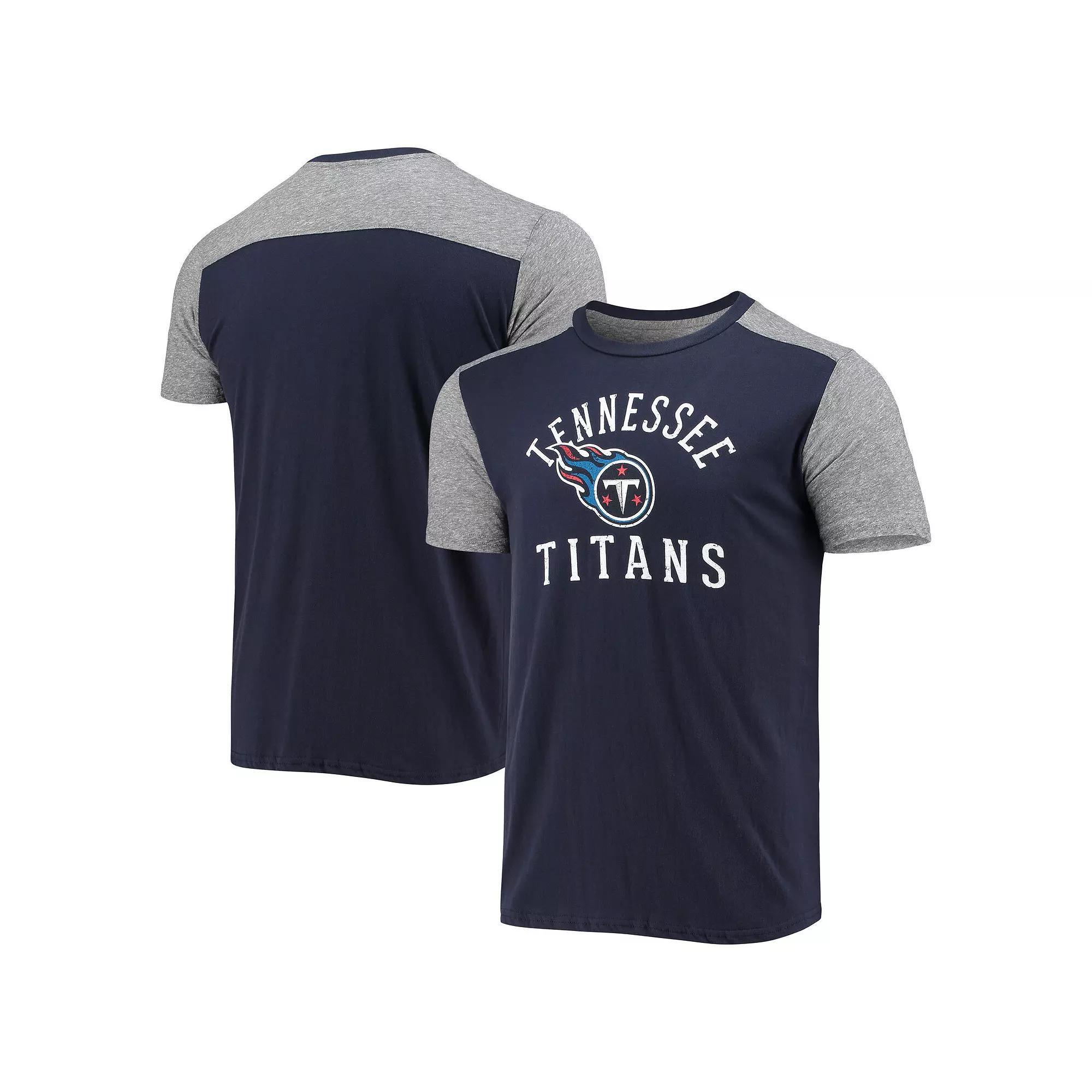 Men's Majestic Threads Navy/Gray Tennessee Titans Field Goal Slub T-Shirt, Size: Large, Blue Product Image
