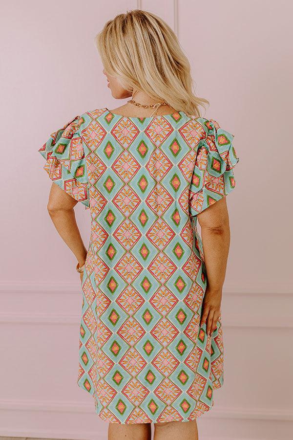 Dinner In Cabo Mini Dress in Aqua Curves Product Image