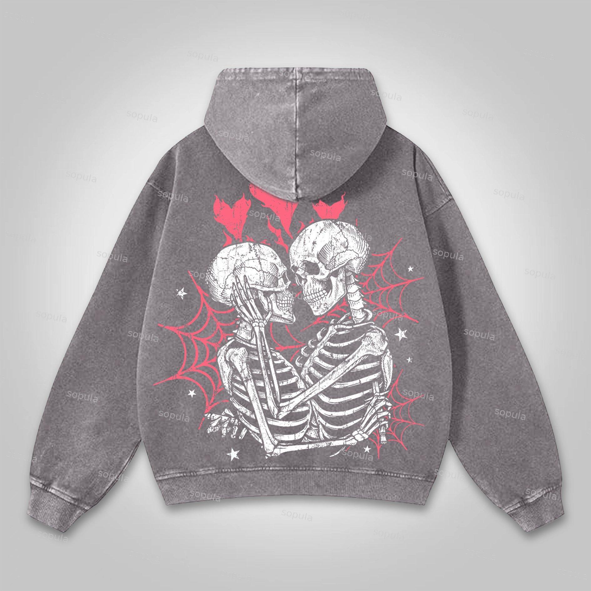 Sopula Vintage Angel Cross Faith Graphic Washed Hoodie Product Image
