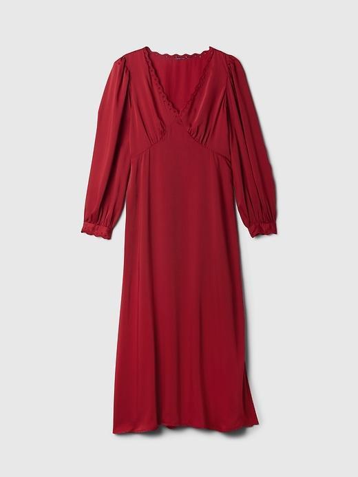 Satin Empire Midi Dress Product Image