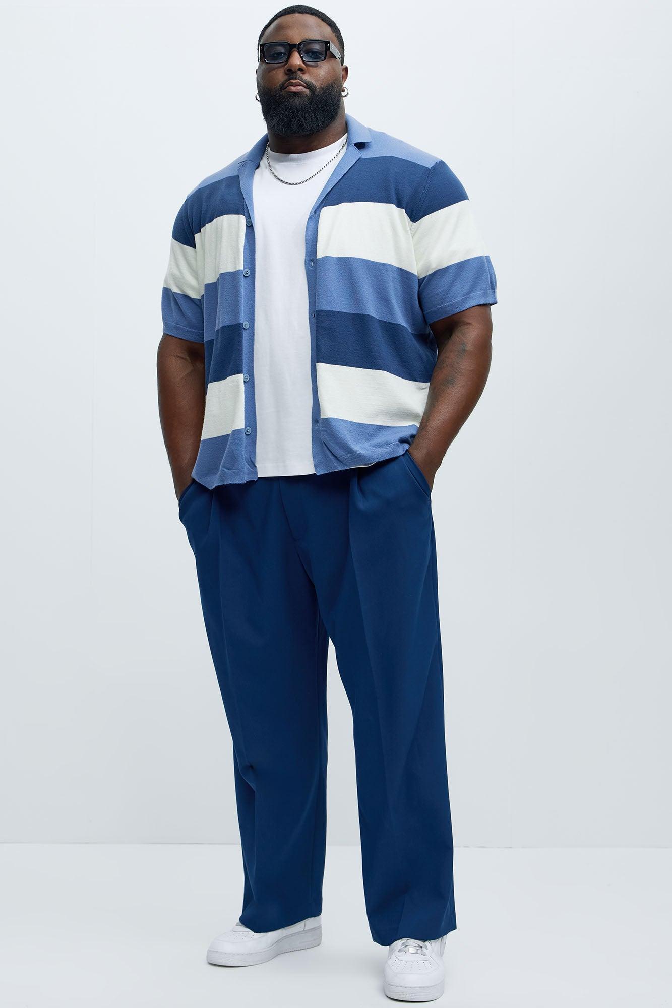 Dodge Cuban Collar Knit Shirt - Blue/combo Product Image