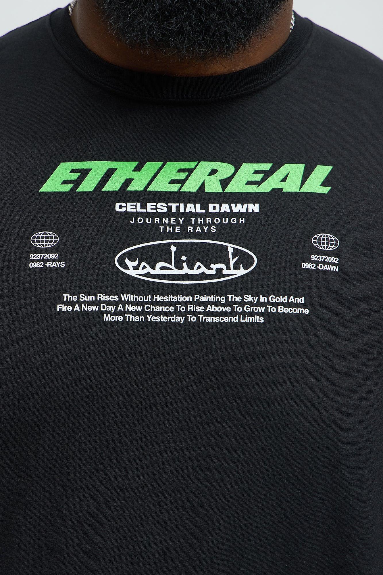 Ethereal Celestial Dawn Short Sleeve Tee - Black Product Image