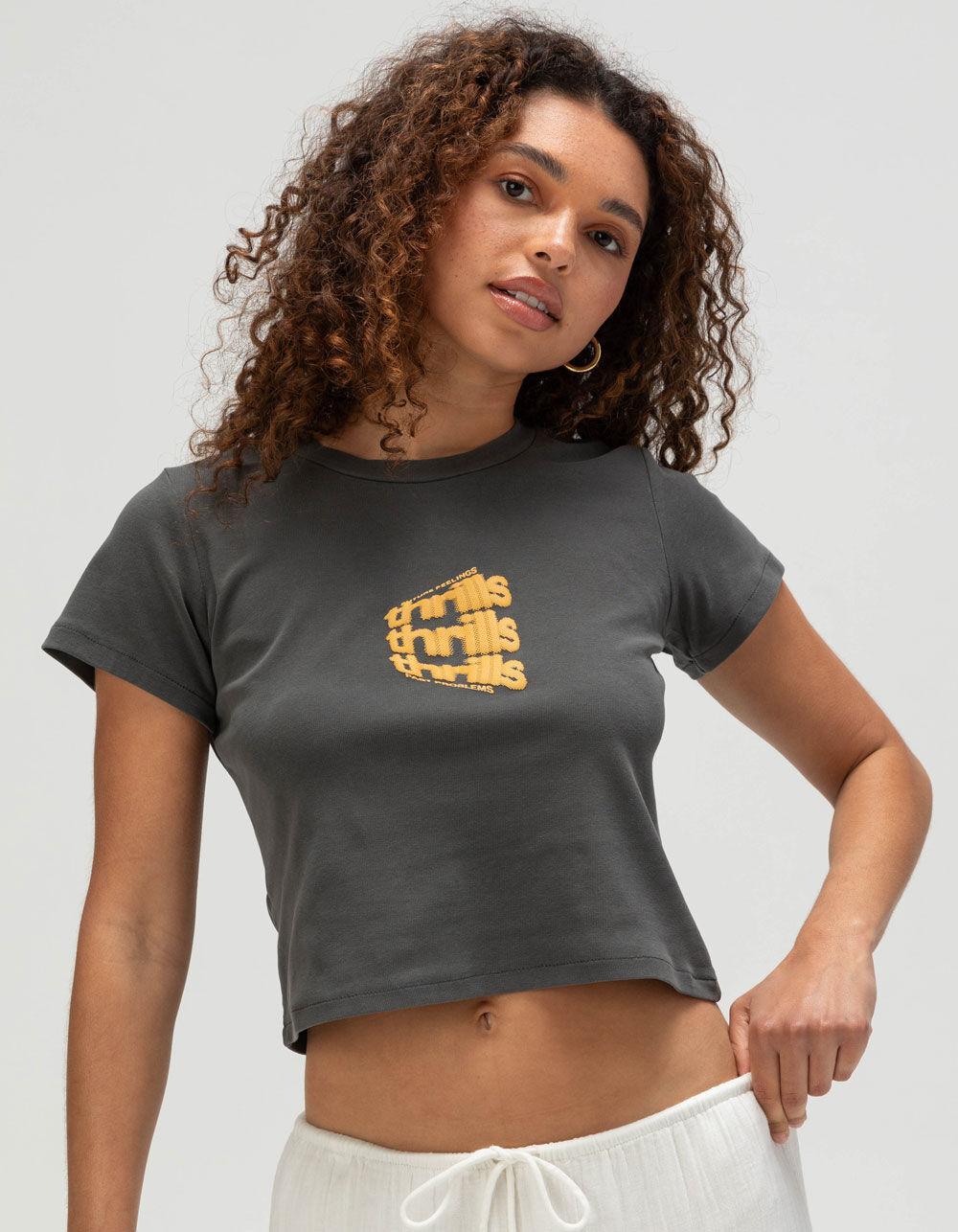 THRILLS Dream Reality Womens Baby Tee - OFF-BLACK Product Image