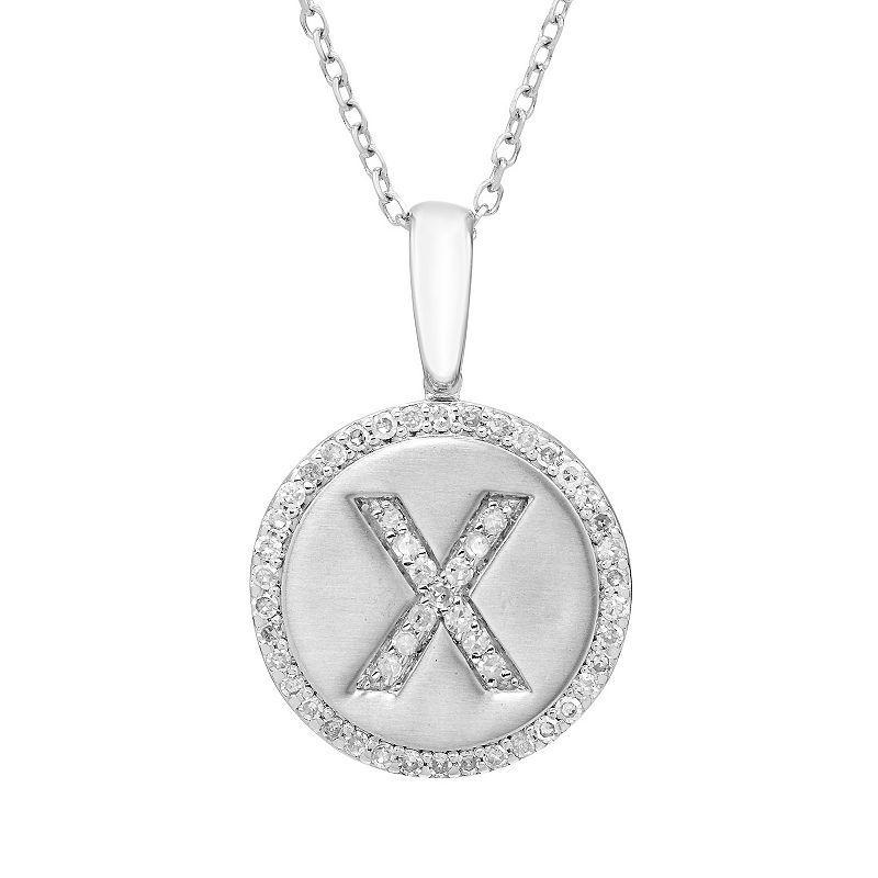 It's Personal Sterling Silver & Diamond Accent Initial Pendant Necklace, Women's, Size: 18" Product Image