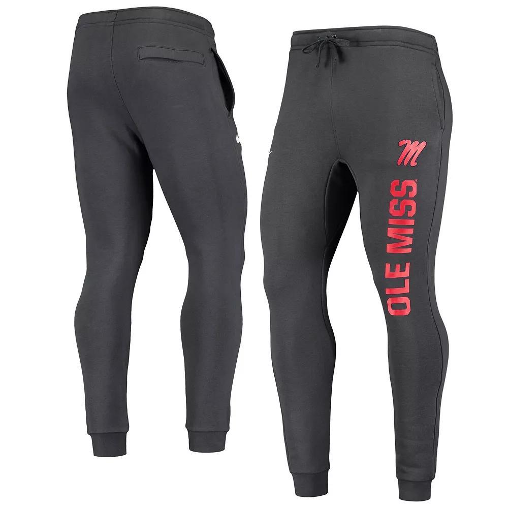 Men's Nike Anthracite Ole Miss Rebels Primary Logo Club Fleece Joggers, Size: XL, Grey Product Image