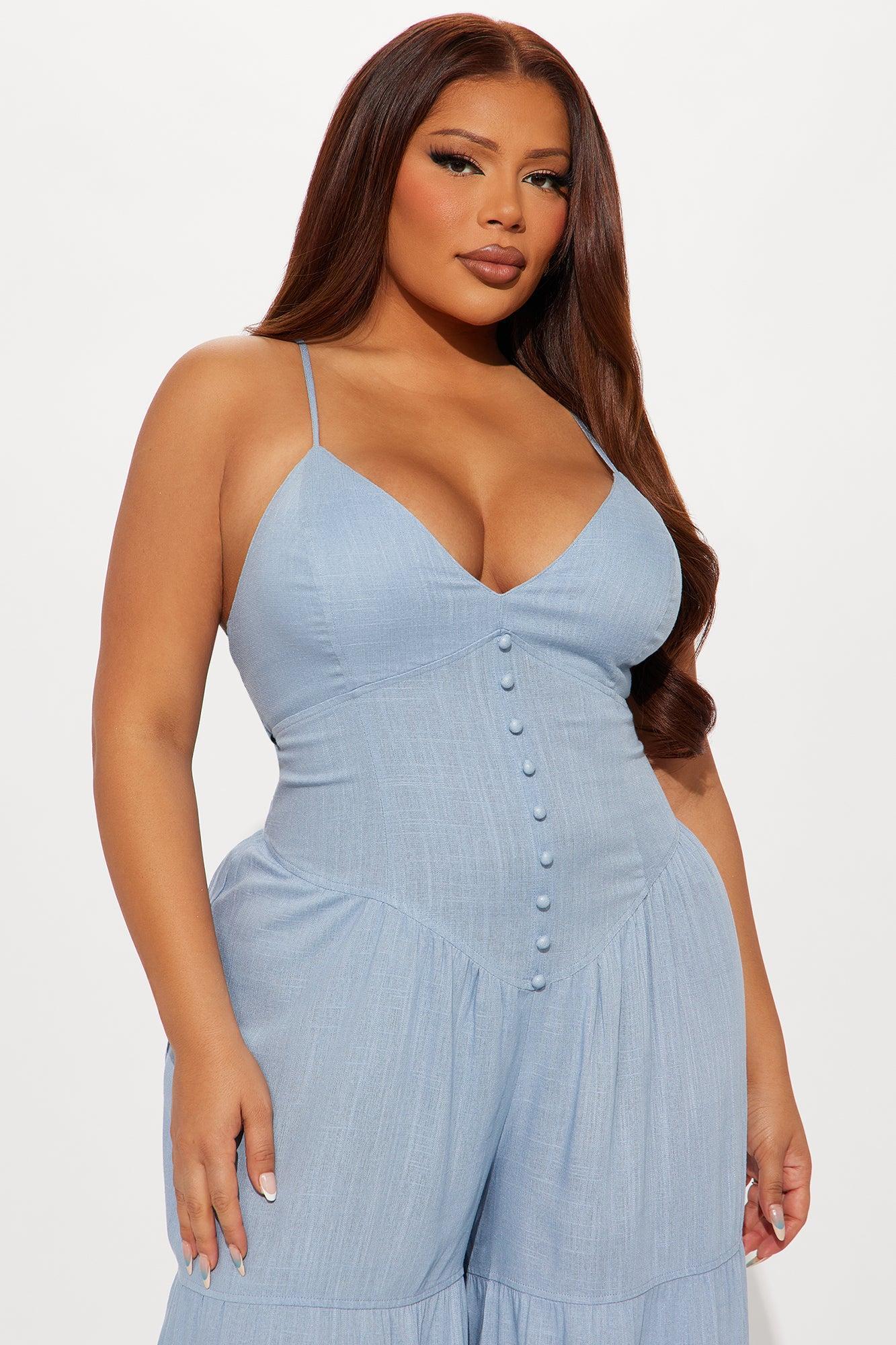 Naveena Linen Jumpsuit - Blue Product Image