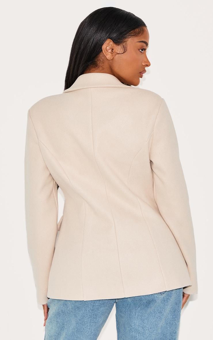 Shape Stone Wool Look Cinched Waist Blazer Product Image