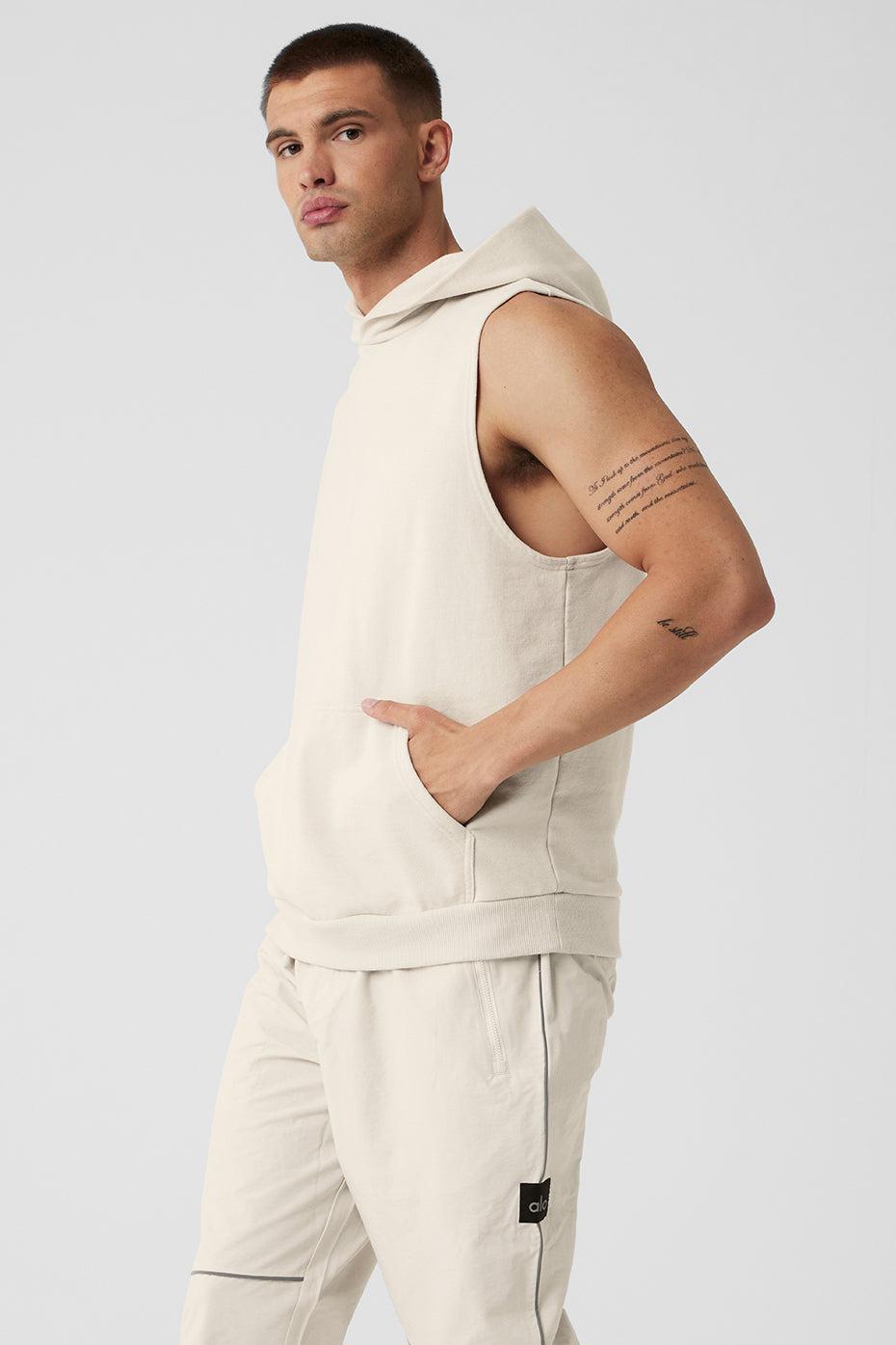 Alo Yoga | Chill Sleeveless Hoodie Beige, Size: 2XL Product Image