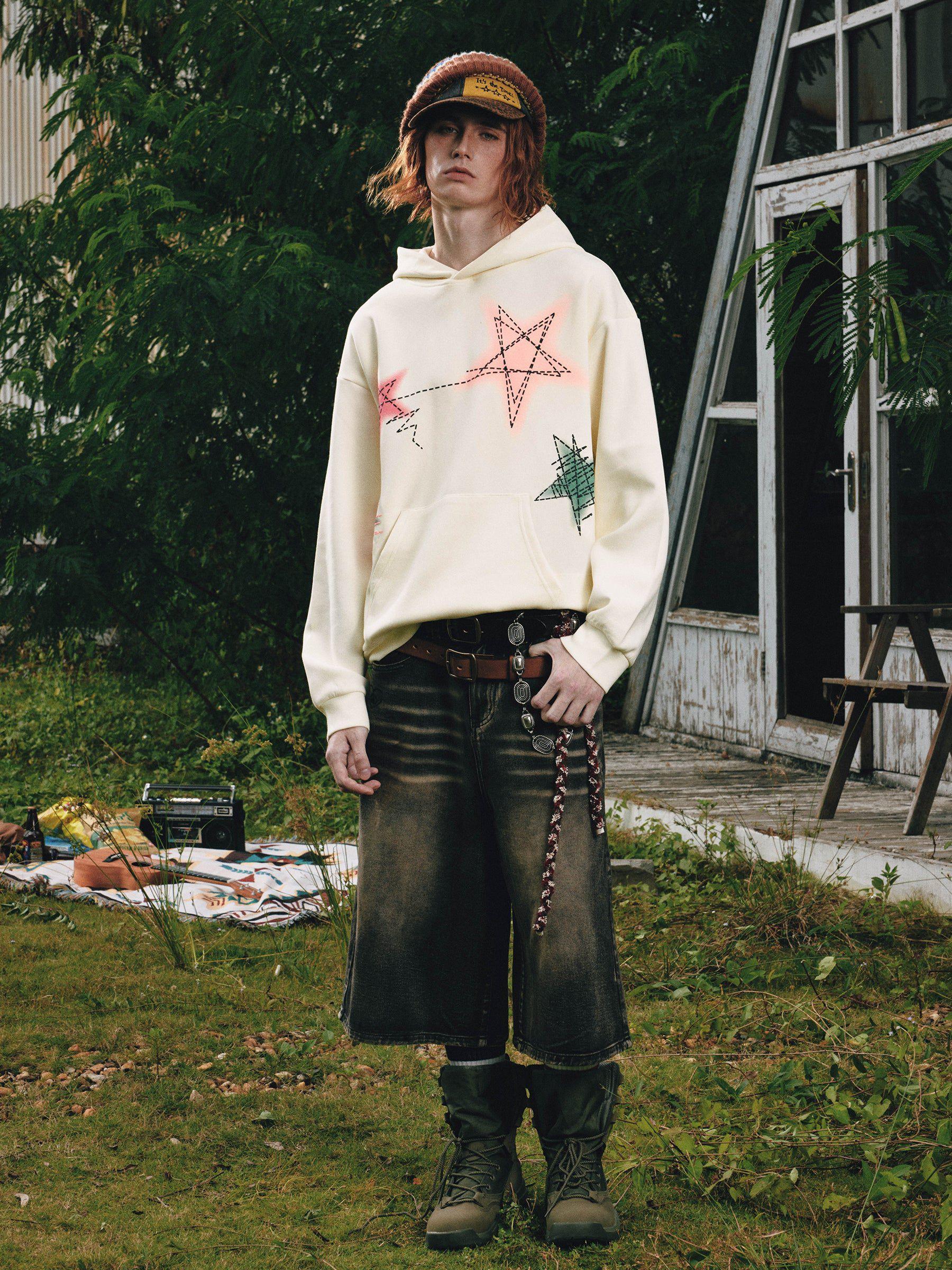 Aelfric Eden Graffiti Star Graphic Pullover Hoodie Product Image