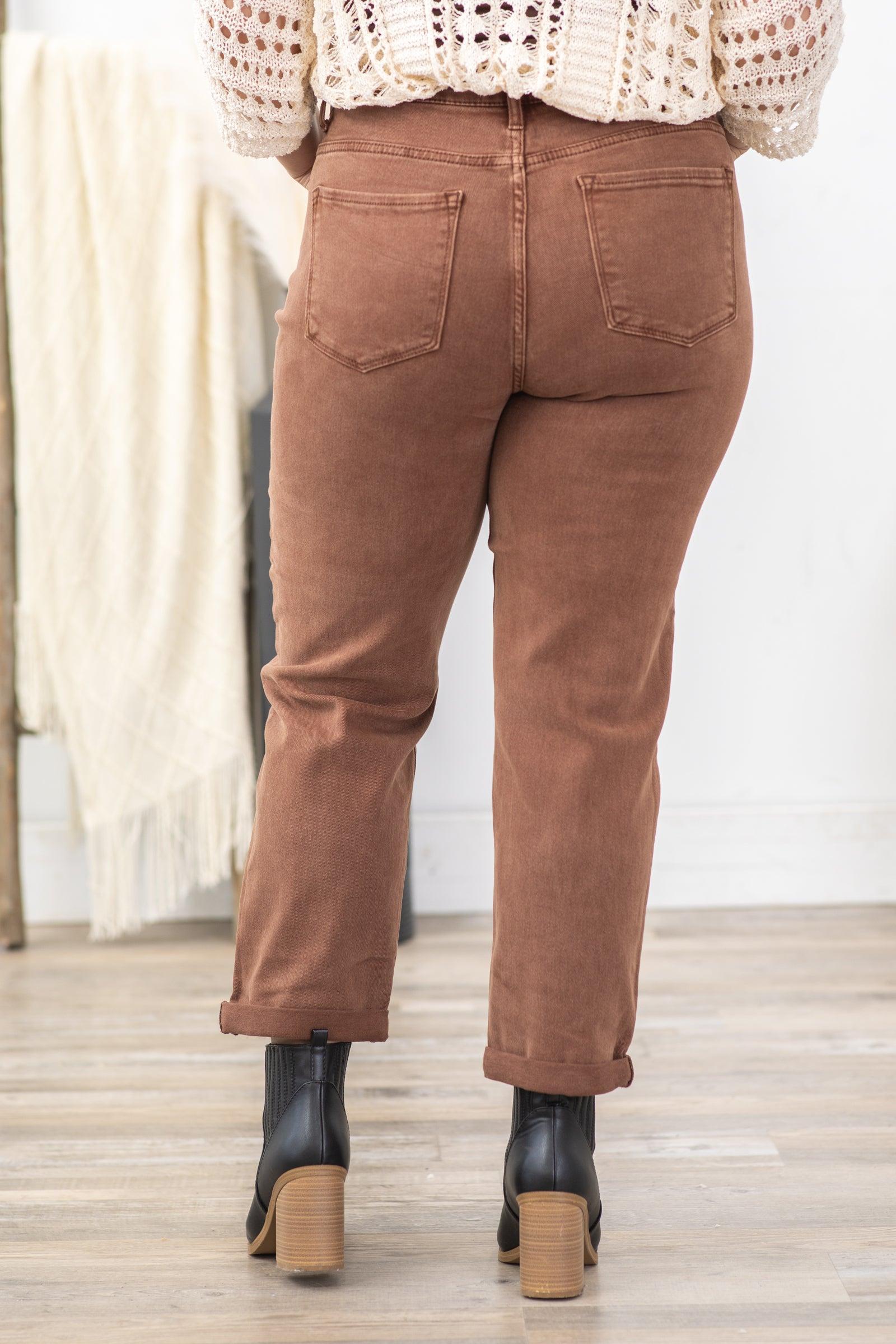 Risen Espresso Wash High Rise Boyfriend Pant Product Image