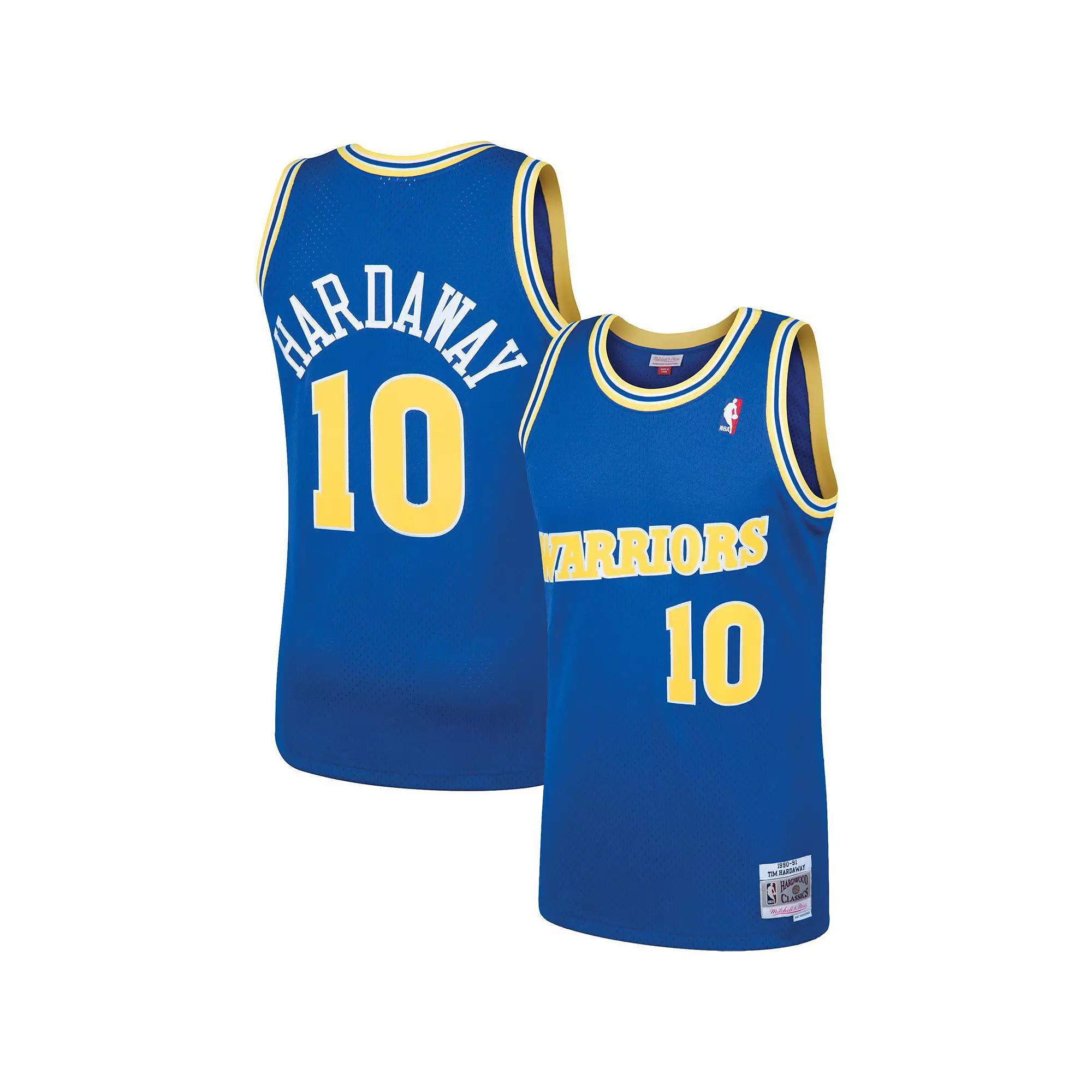 Men's Mitchell & Ness Tim Hardaway Royal Golden State Warriors Hardwood Classics Swingman Jersey, Size: 2XL, Blue Product Image