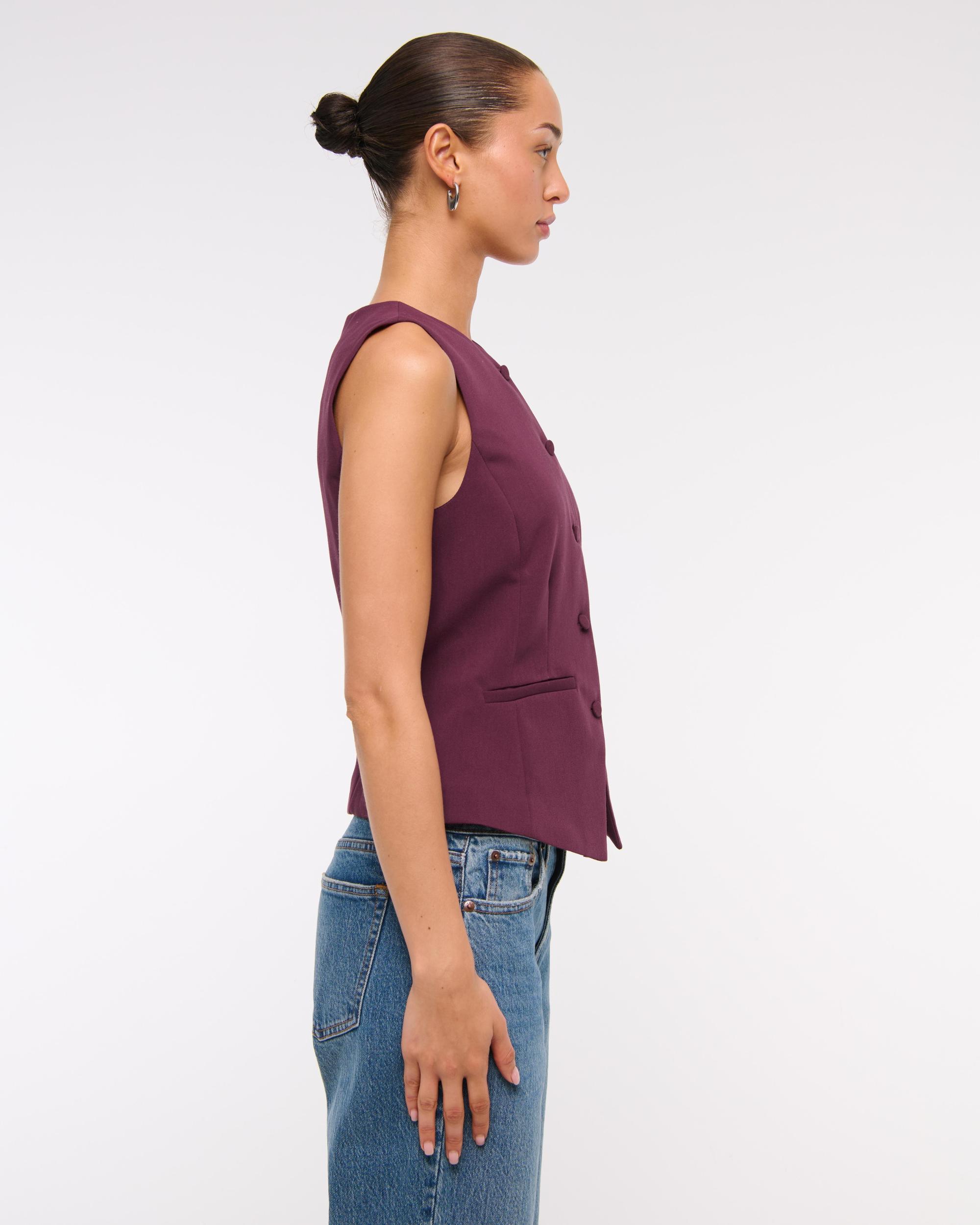 High-Neck Tailored Vest Product Image