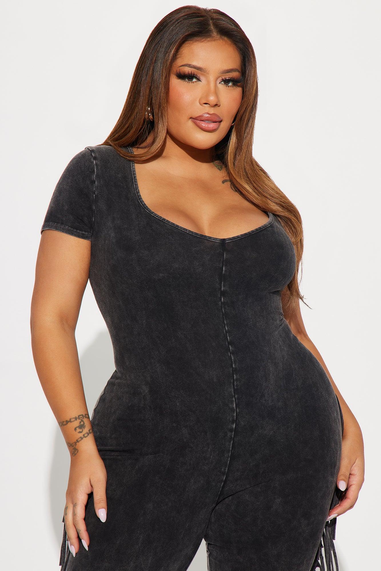 Carry Me Higher Fringe Jumpsuit - Black Product Image