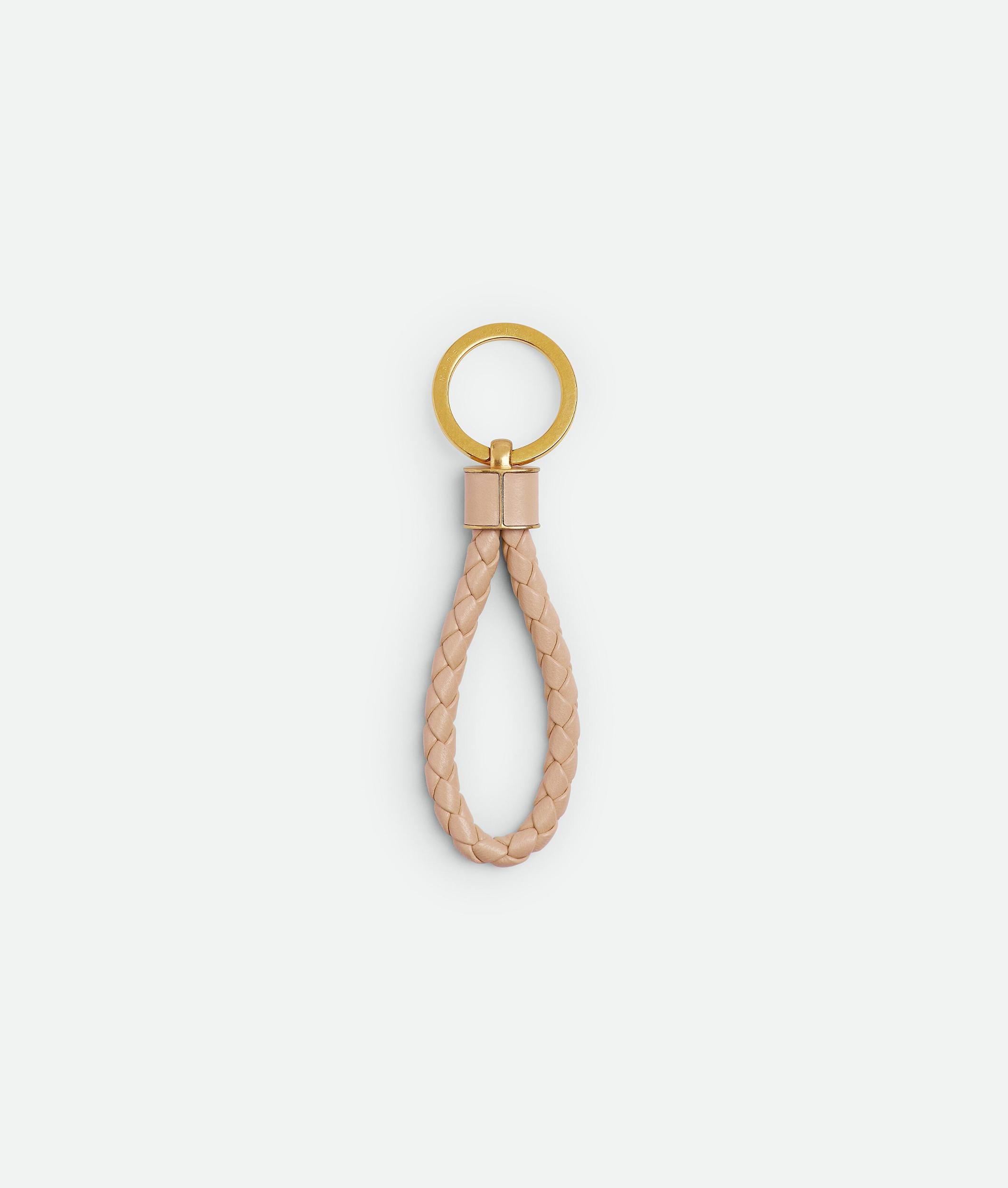 BOTTEGA VENETA Pink Intreccio Key Ring Product Image