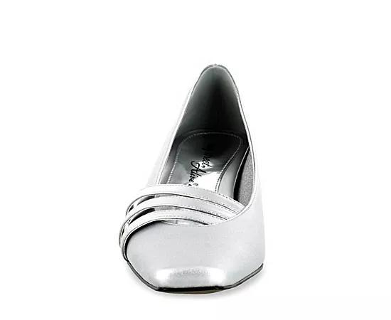 Easy Street Entice Women's Square Toe Pumps, Size: 9.5 Ww, Silver Satin Product Image
