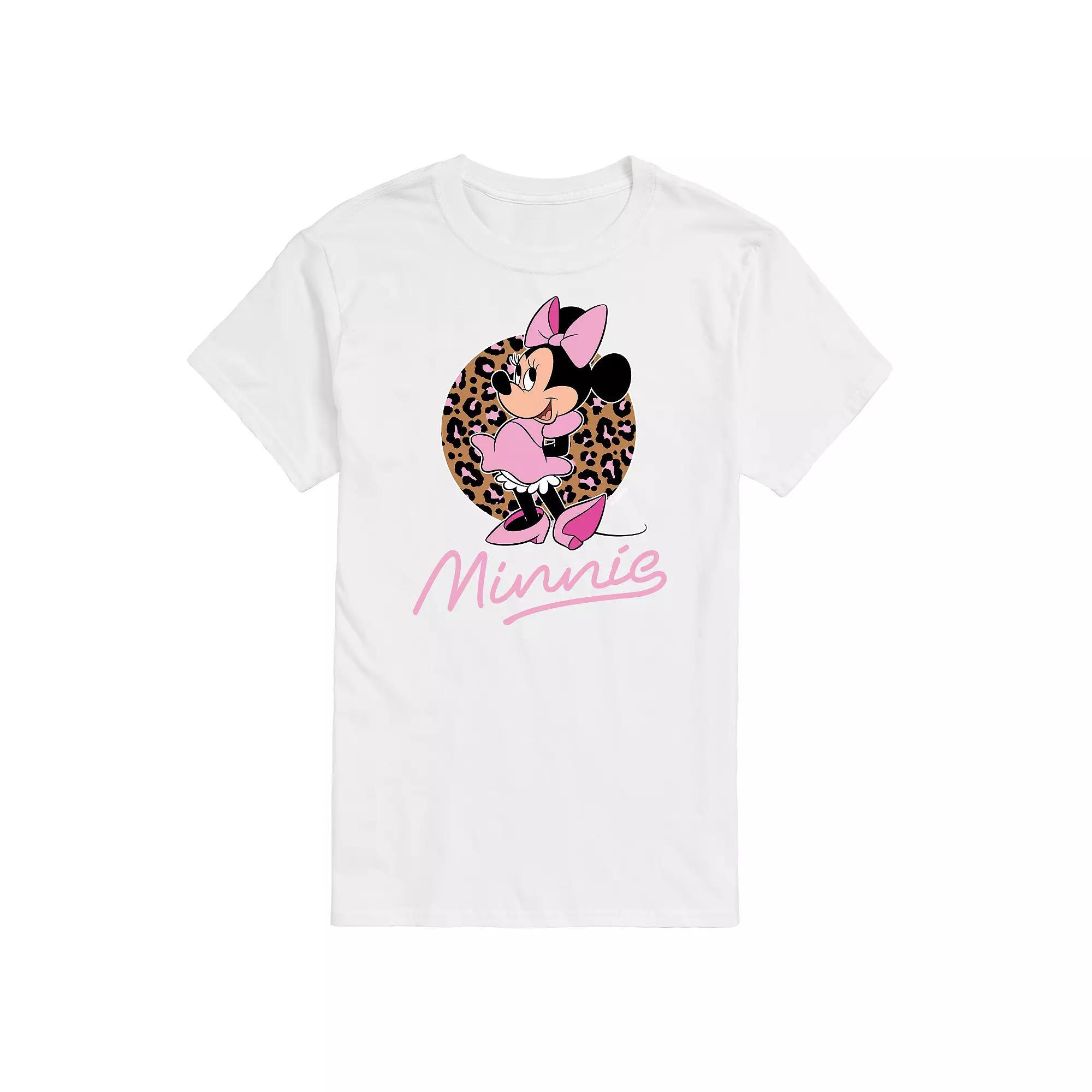 Disney's Minnie Leopard Print Men's Graphic Tee, Size: XXL, Black Product Image