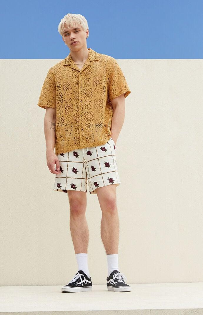 Men's Floral Linen Shorts Product Image