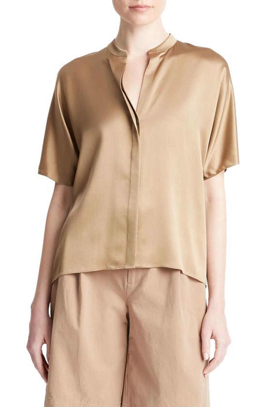 Womens Silk Dolman-Sleeve Blouse Product Image