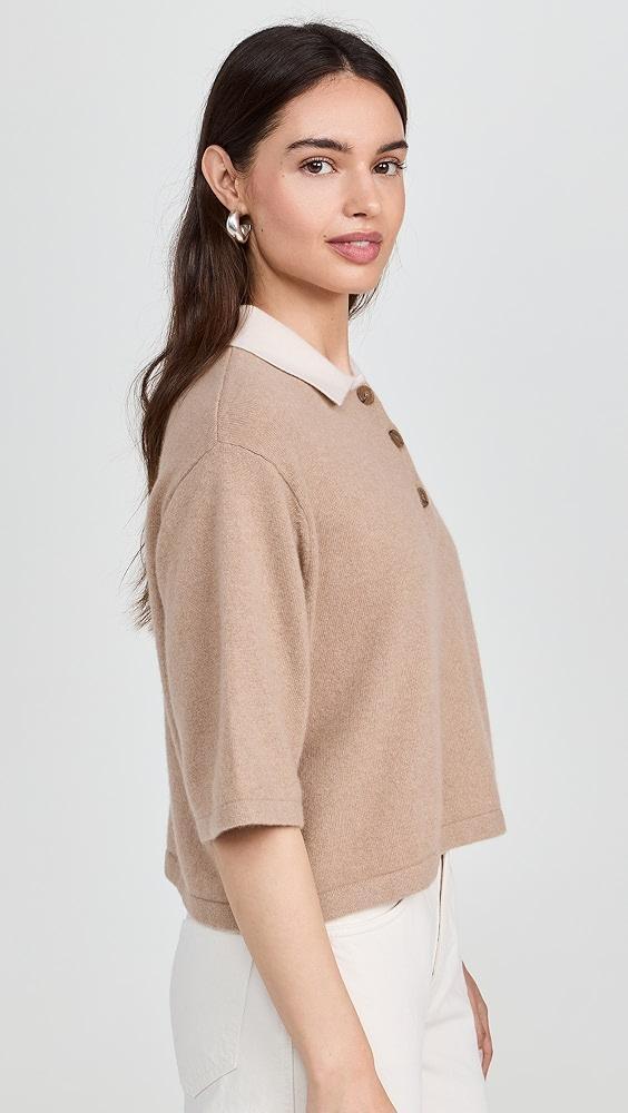 White + Warren Cashmere Cropped Polo | Shopbop Product Image