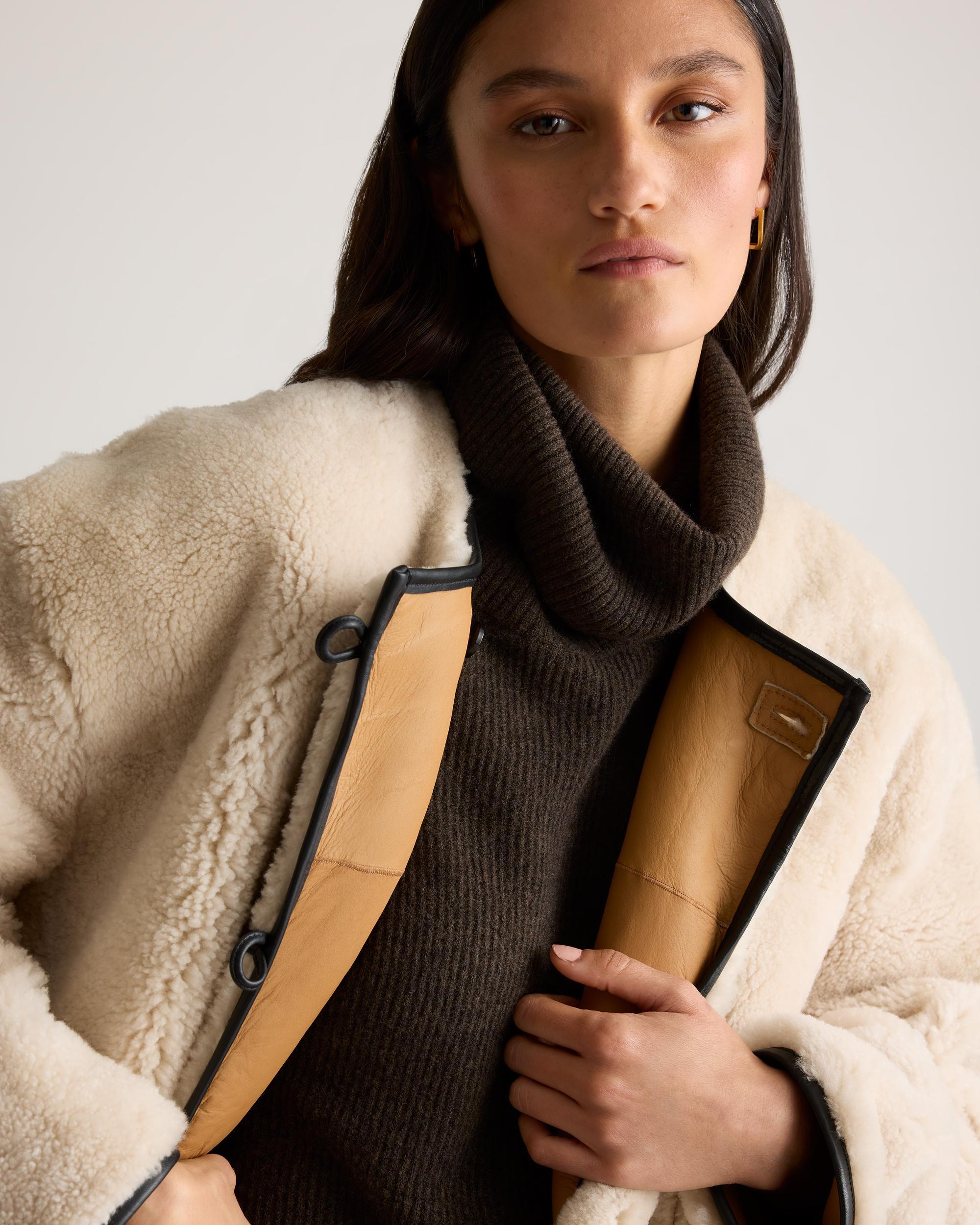 Quince | Women's 100% Shearling Duffle Jacket Leather Product Image