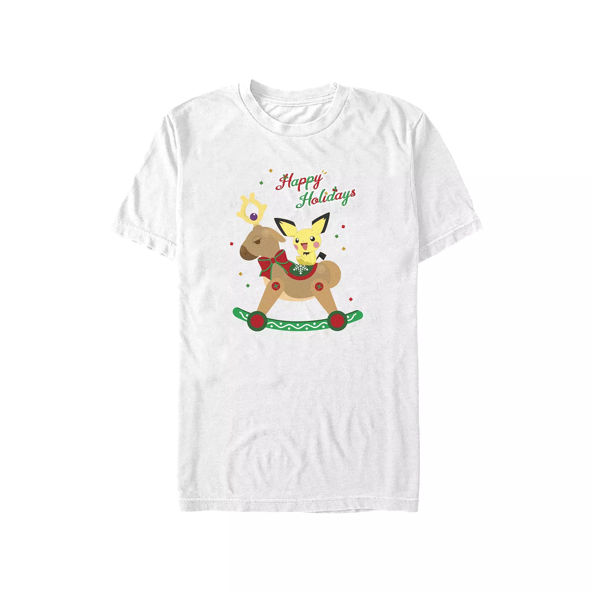 Big & Tall Pokemon Rockin Reindeer Happy Holidays Graphic Tee, Men's, Size: 4XL, White Product Image