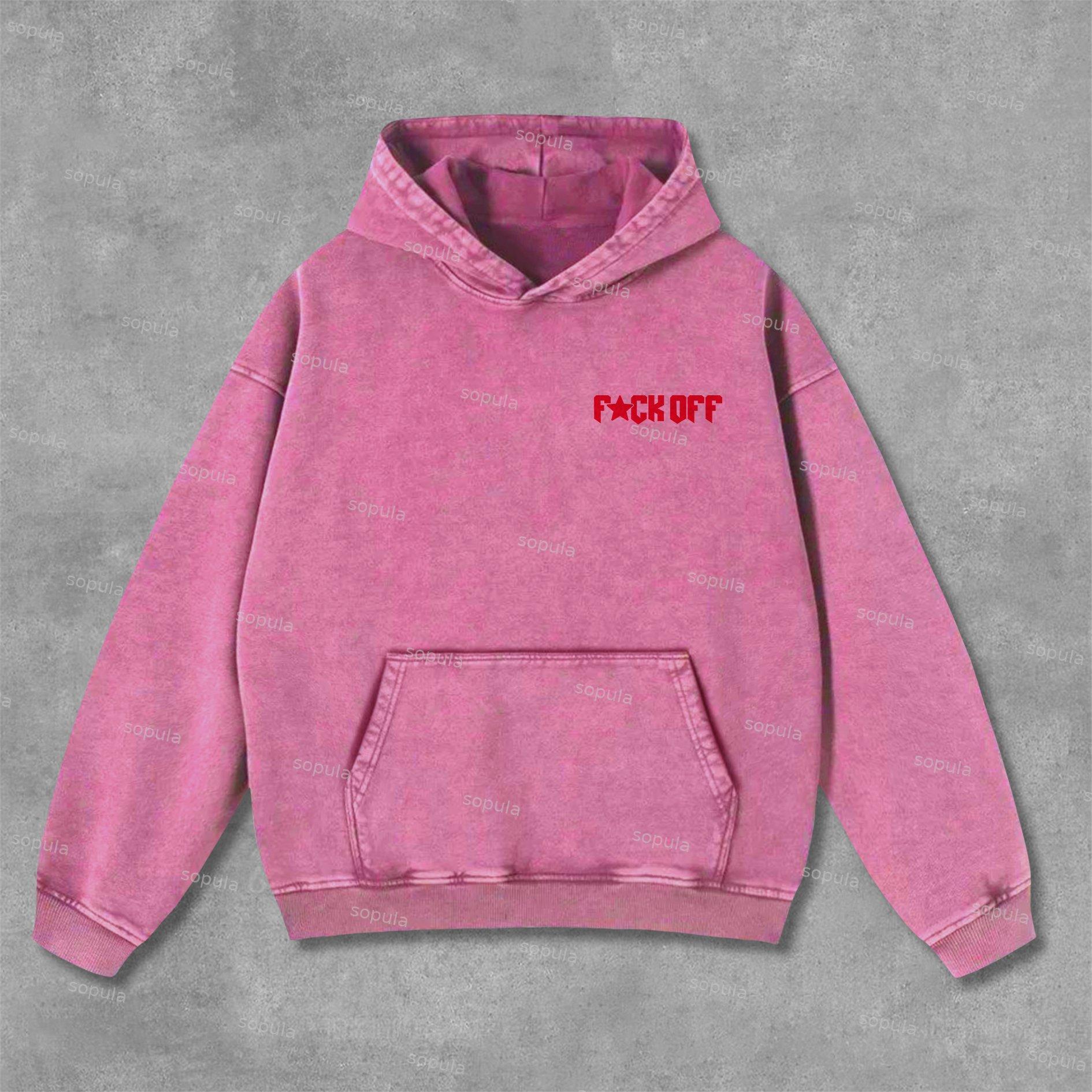 Sopula Vintage Y2k Street Graphic Washed Hoodie Product Image