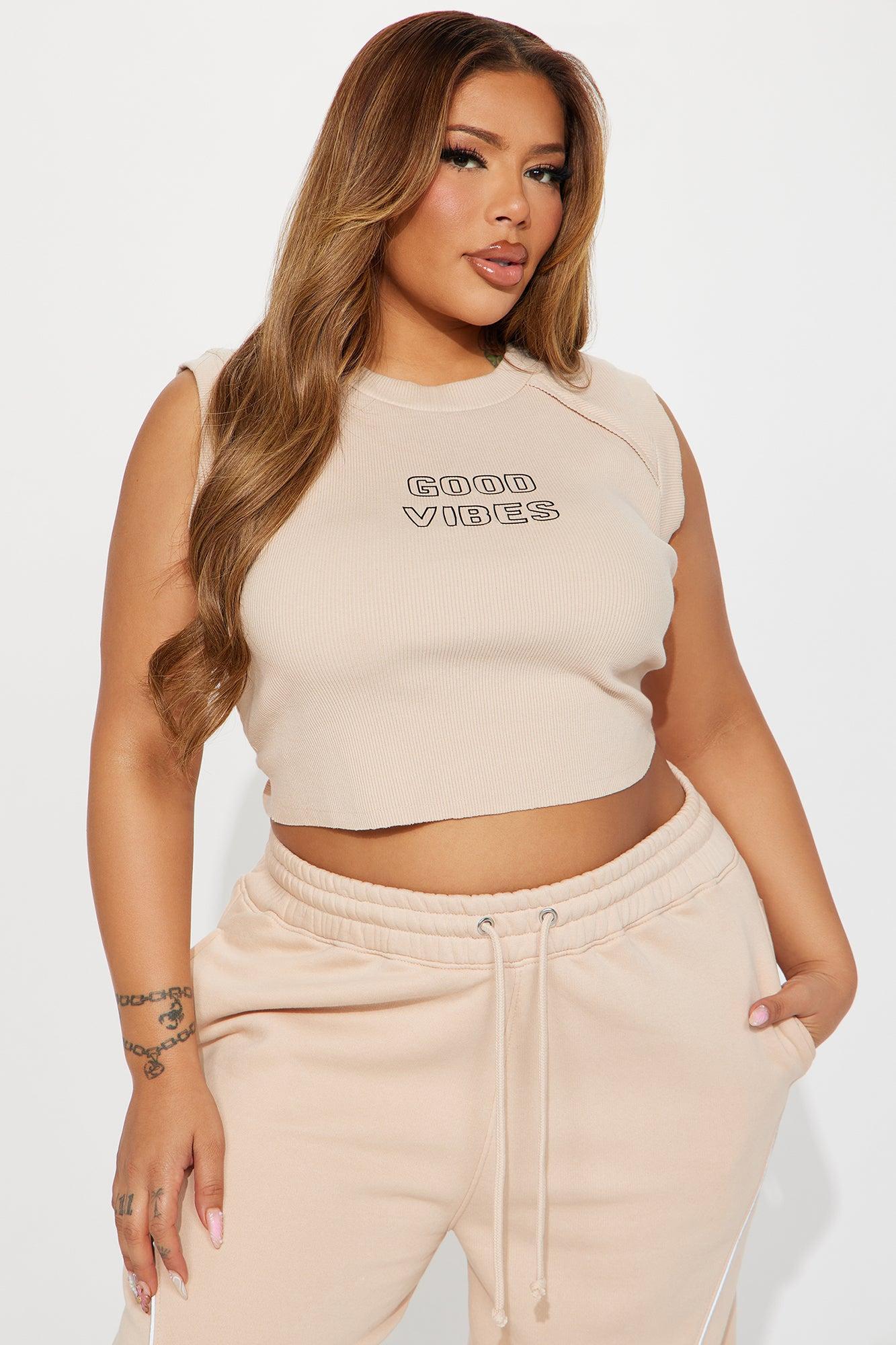 Good Vibes Washed Tee - Taupe/combo Product Image