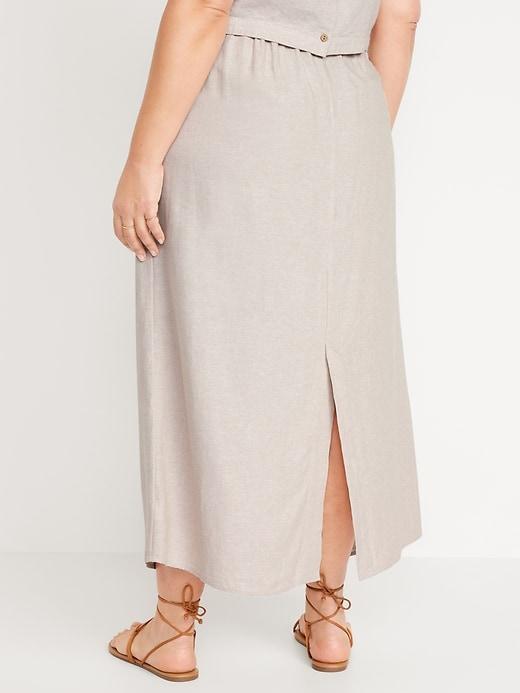 Linen-Blend Maxi Skirt Product Image