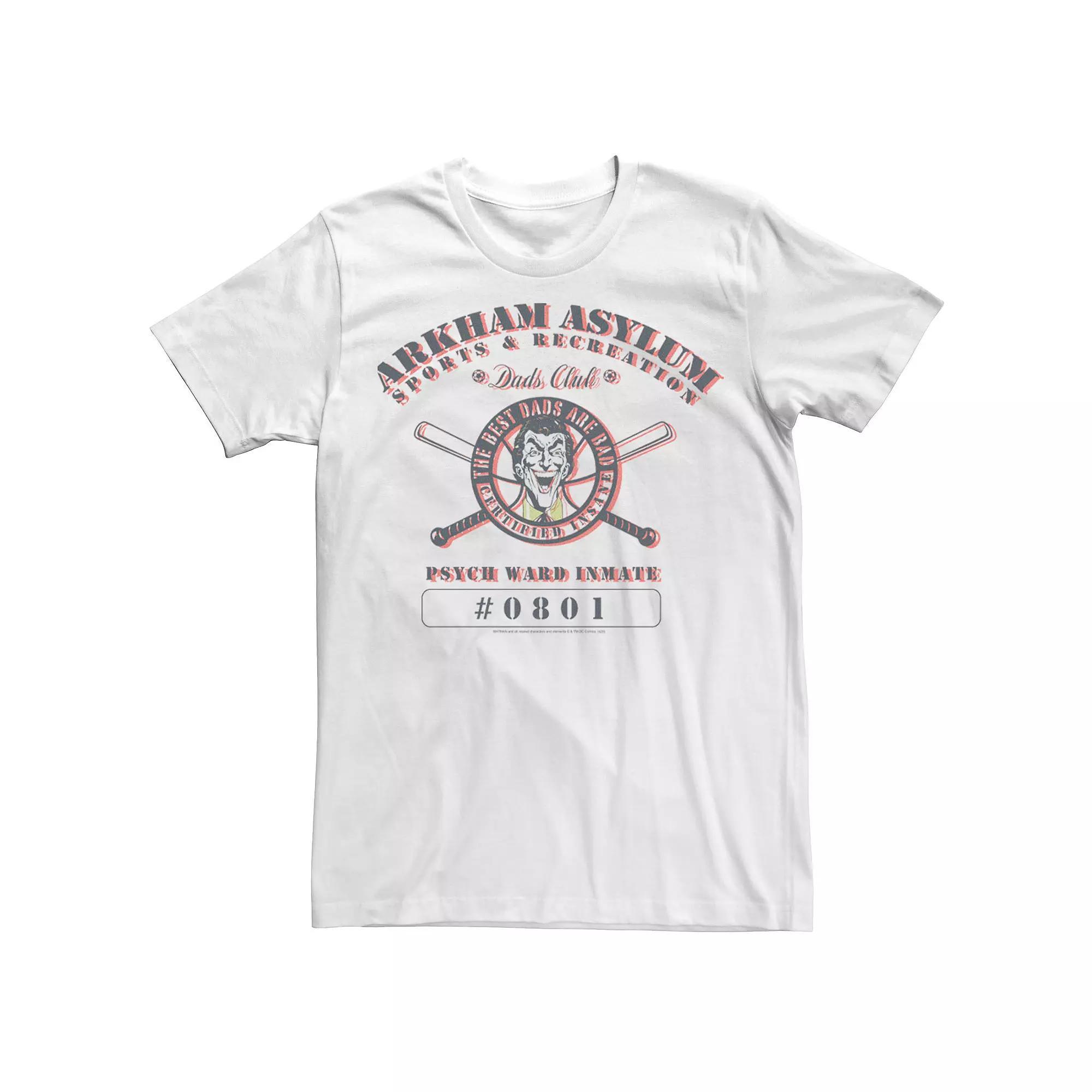 Men's Batman Arkham Asylum Sportrs Joker Logo Tee, Size: XXL, White Product Image